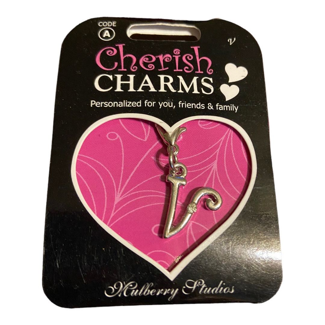 Other Cherish Charms V Monogram Initial Bracelet Charm NEW Size ONE SIZE - 1 Thumbnail