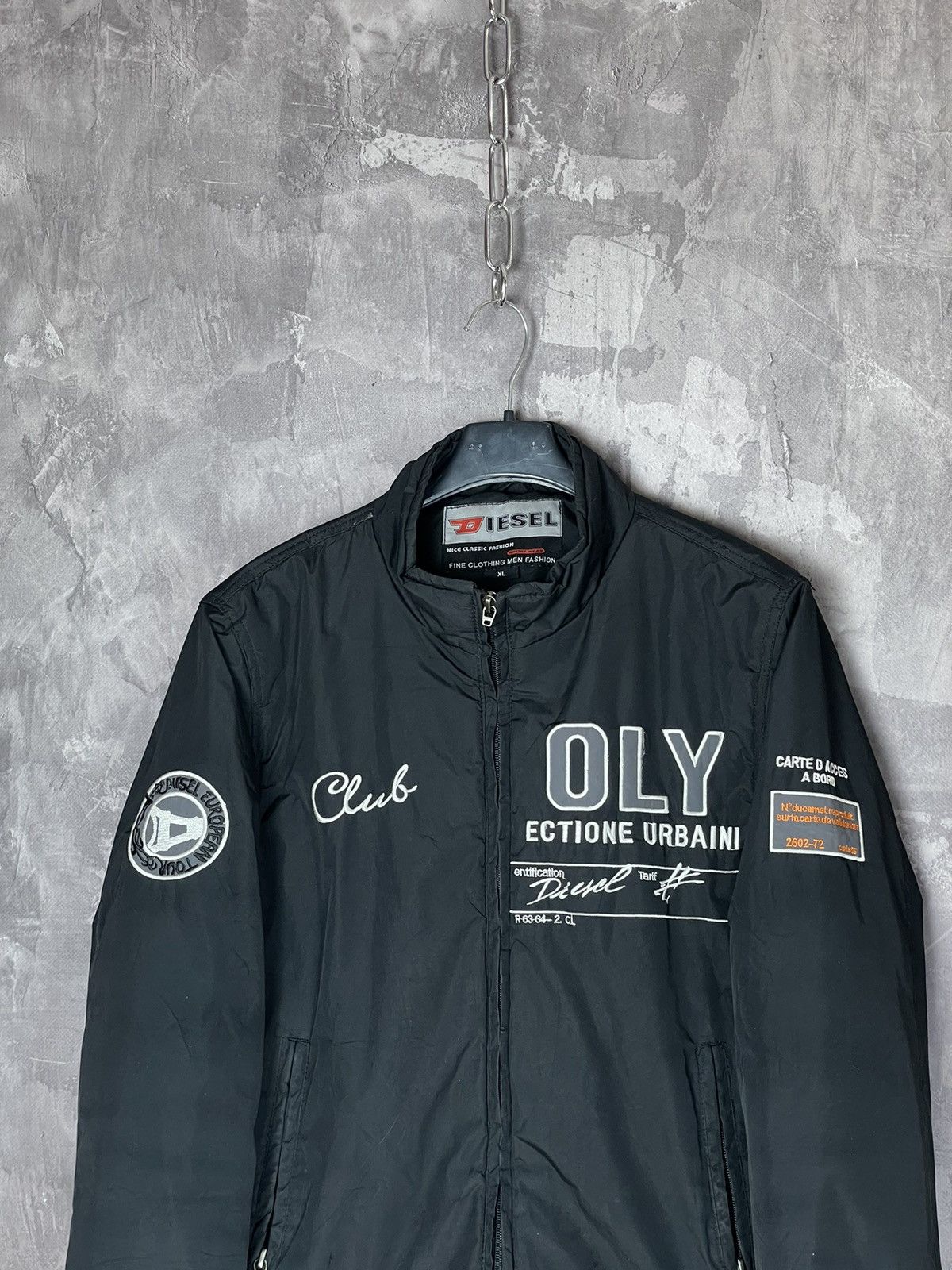 Diesel × Vintage Diesel Vintage Y2K Bomber Nylon Moto Jacket Size XL / US 12-14 / IT 48-50 - 3 Thumbnail