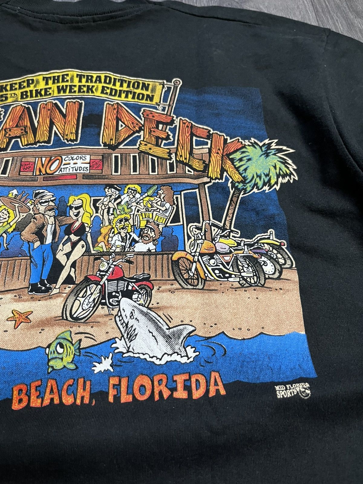 Fruit Of The Loom 1996 Daytona Bike Week Ocean Deck Pocket Tee Single Stitch L Size US L / EU 52-54 / 3 - 4 Thumbnail