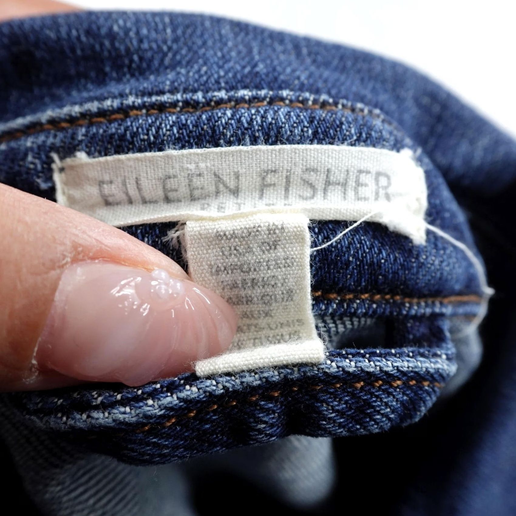 Eileen Fisher Eileen Fisher Womens Petite Large Blue Denim Jean Trucker Jacket Coat Button Up Size 32" / US 10 / IT 46 - 7 Thumbnail