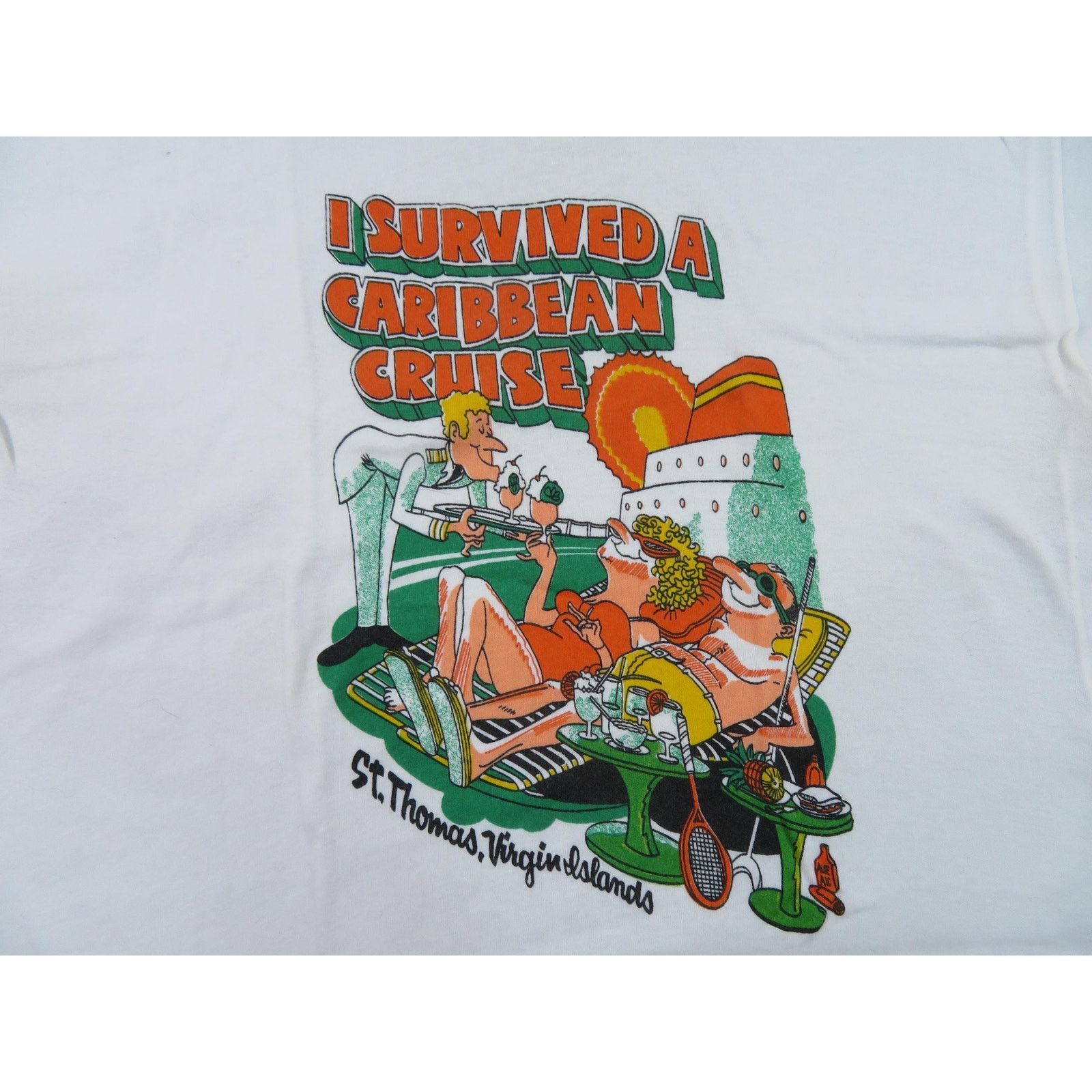 Other I Survived a Caribbean Cruise St. Thomas T-Shirt Sz L 1990s Size US L / EU 52-54 / 3 - 2 Thumbnail