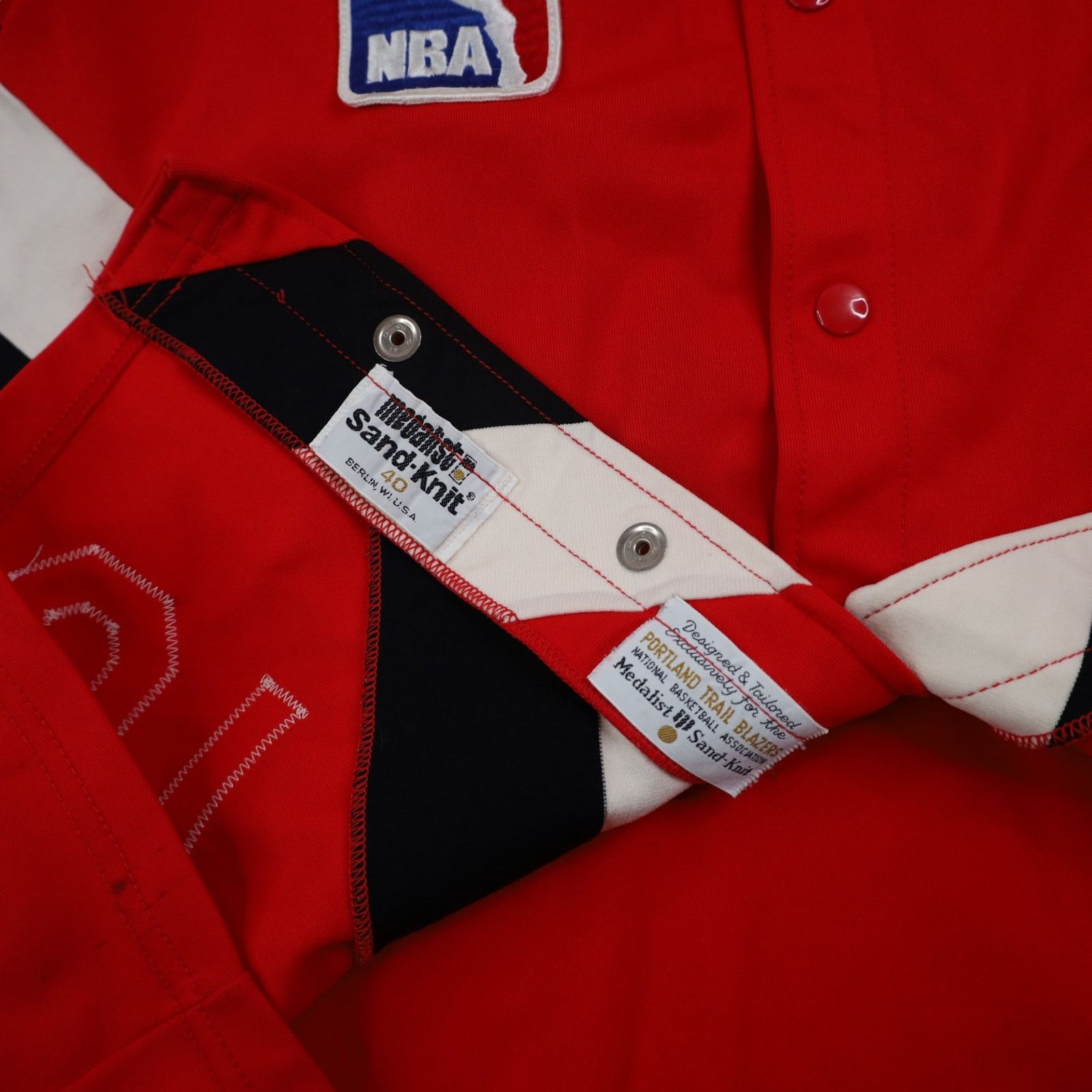 NBA × Vintage VTG Game Worn Medalist Sand Knit Portland Blazers Jersey Size US M / EU 48-50 / 2 - 13 Thumbnail