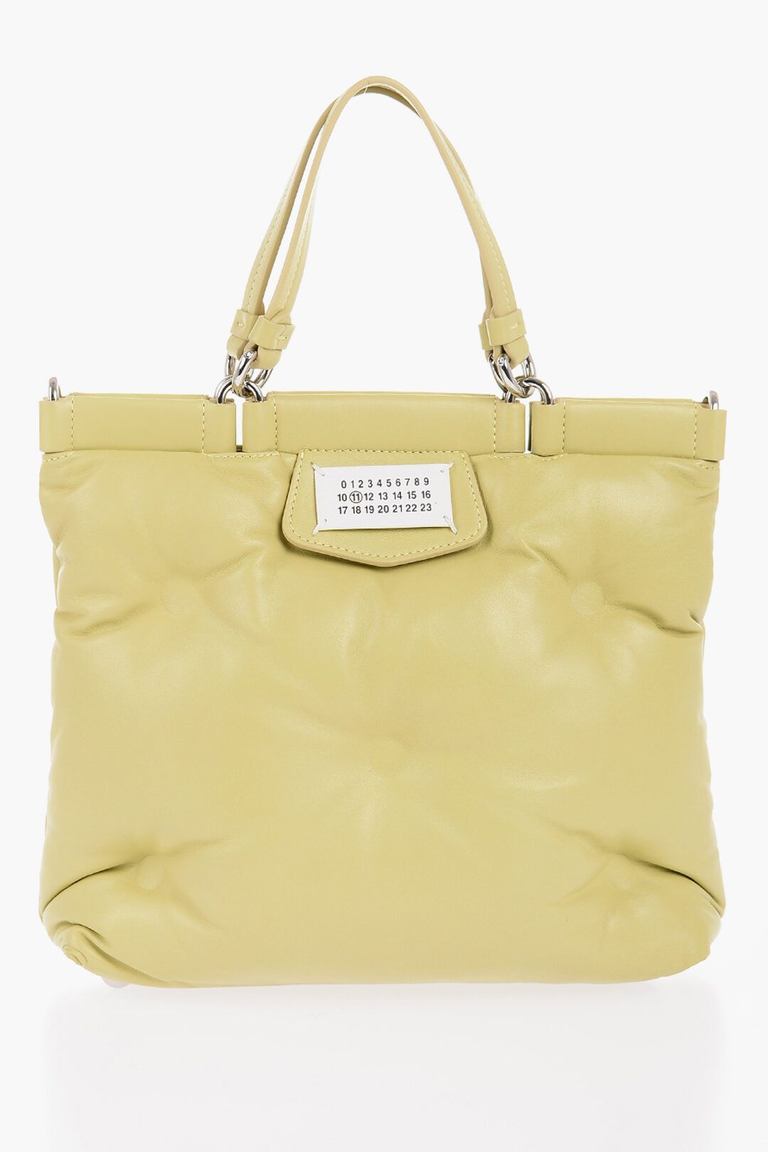 Maison Margiela og1mm1224 Size: OS / Quilted Vegan Leather Handbag in Yellow Size ONE SIZE - 1 Thumbnail