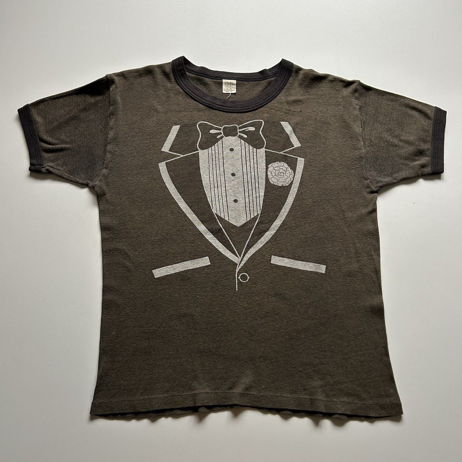 Vintage Vintage Funny Tuxedo Ringer Shirt Medium Crop 70s 80s Faded Size US M / EU 48-50 / 2 - 1 Thumbnail