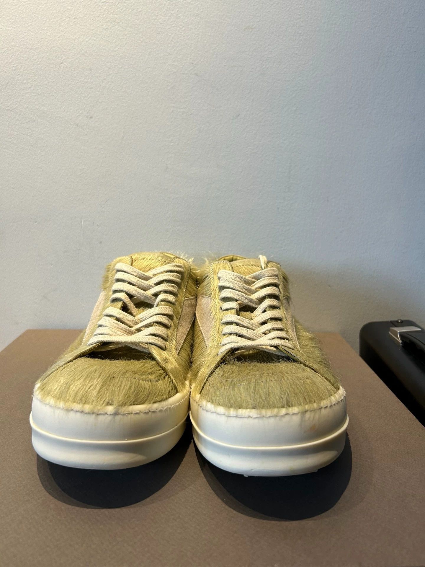 Rick Owens Rick Owens' main line green pony hair sneakers Size US 10 / EU 43 - 1 Thumbnail