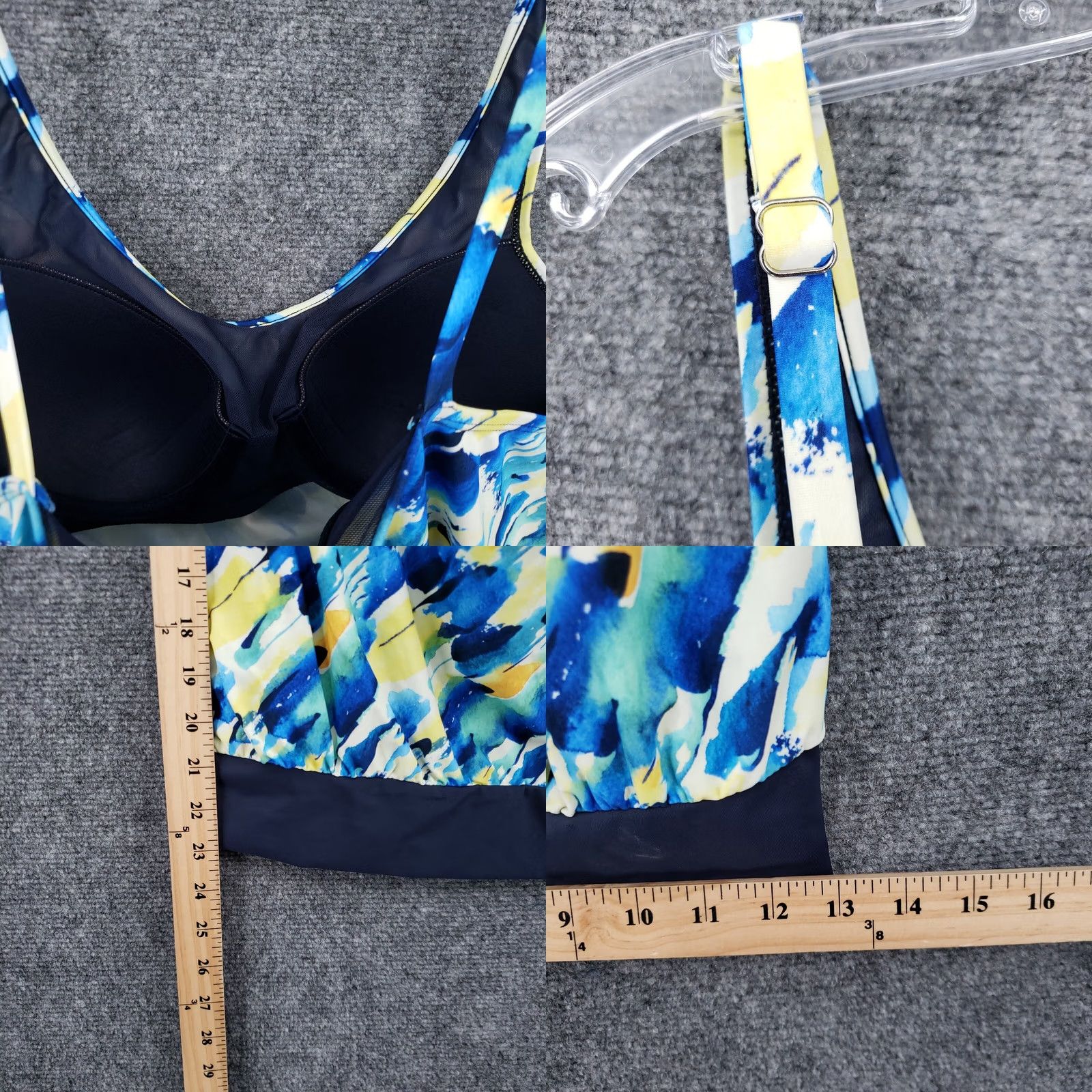 Vintage Heat Tankini Womens S Small Blue Shirred Neck Blouson Swim Top Breezy Size S / US 4 / IT 40 - 8 Thumbnail
