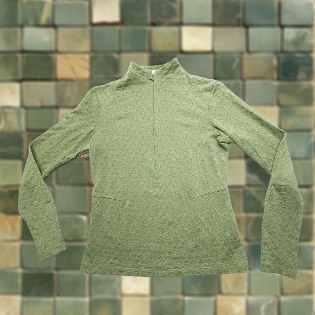 Layer 8 Ibex Merino Wool Half-Zip Pullover Womens Small Green Mid Layer Hiking Outdoor Size S / US 4 / IT 40 - 1 Thumbnail