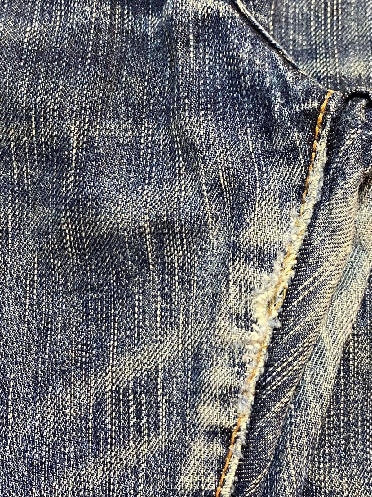 Edwin Vintage Edwin Blue Wash Distressed Flare Jeans Size 35" - 14 Thumbnail