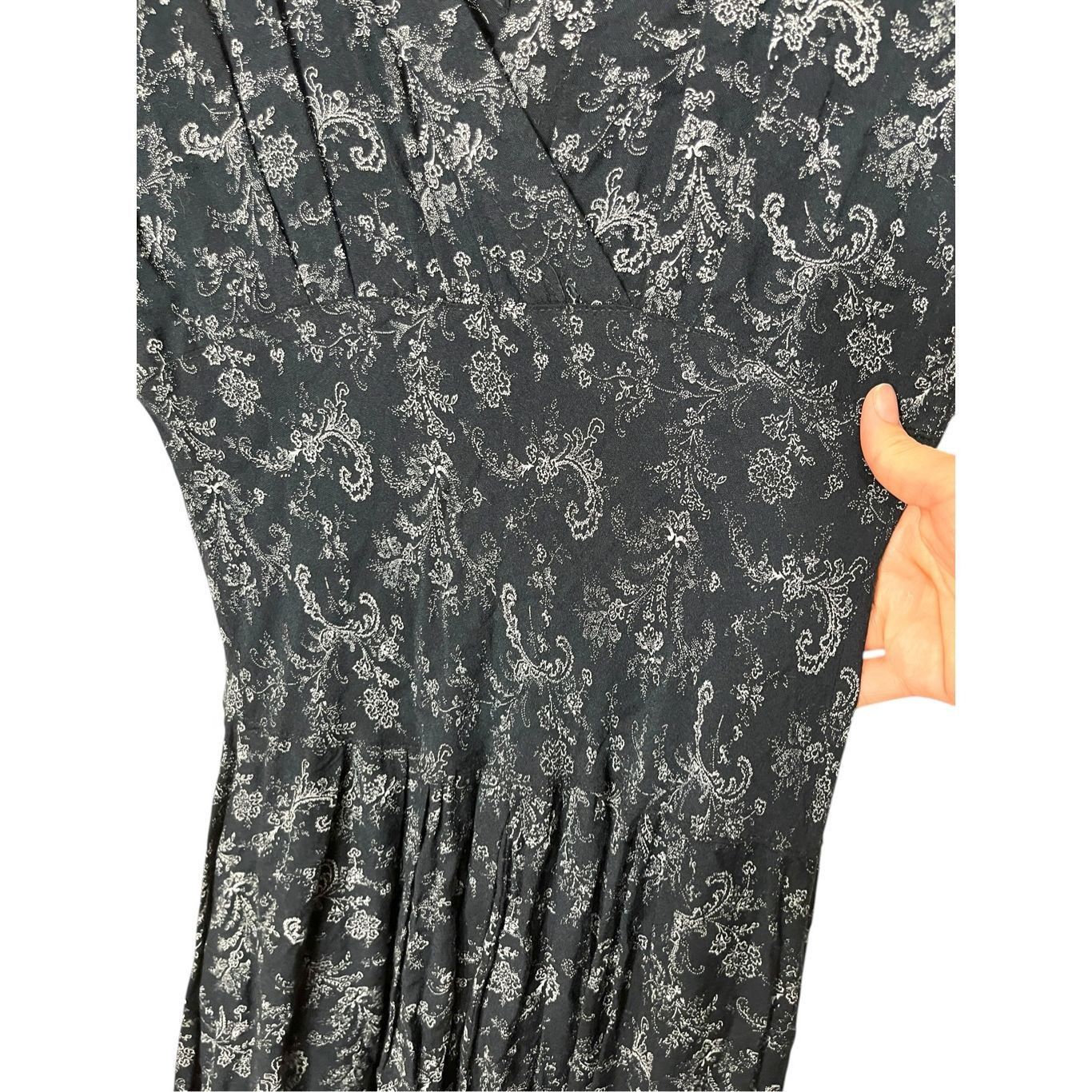 Other Vintage All That Jazz 90s Black Floral Print Maxi Dress Size Size XS / US 0-2 / IT 36-38 - 5 Thumbnail