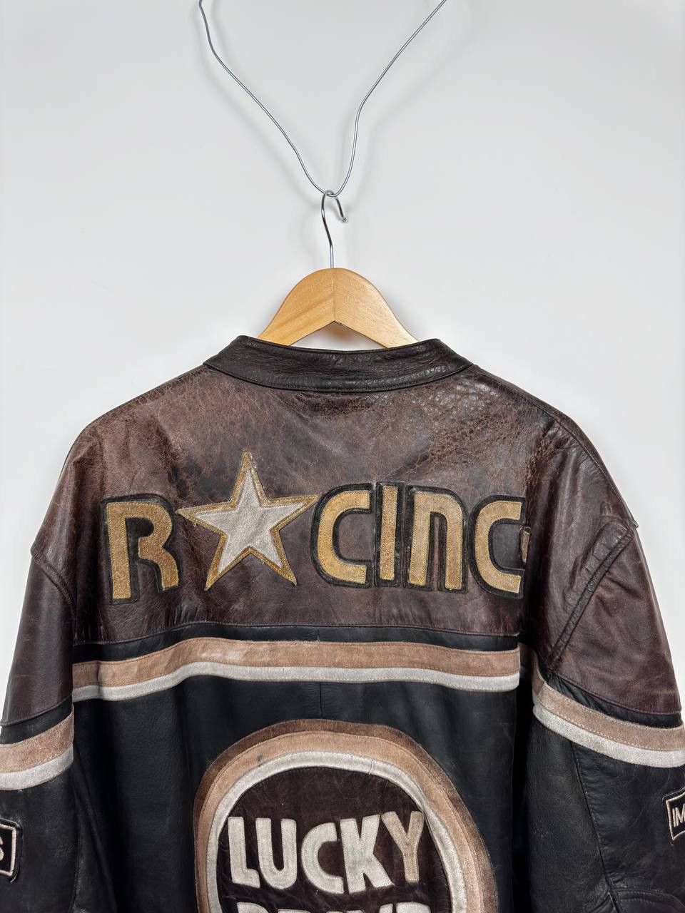 Vintage Vintage Lucky Drive Racing Leather Jacket Size US XXL / EU 58 / 5 - 5 Thumbnail