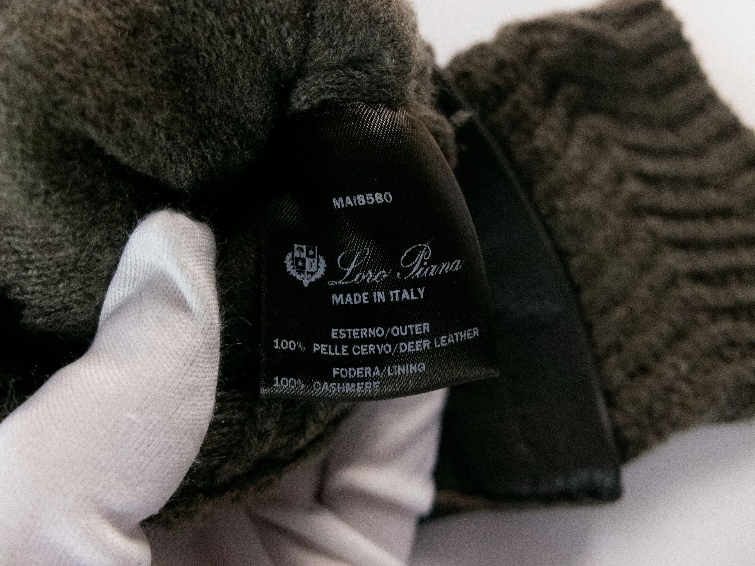 Loro Piana LORO PIANA green deer leather & baby cashmere gloves Medium Size ONE SIZE - 6 Thumbnail
