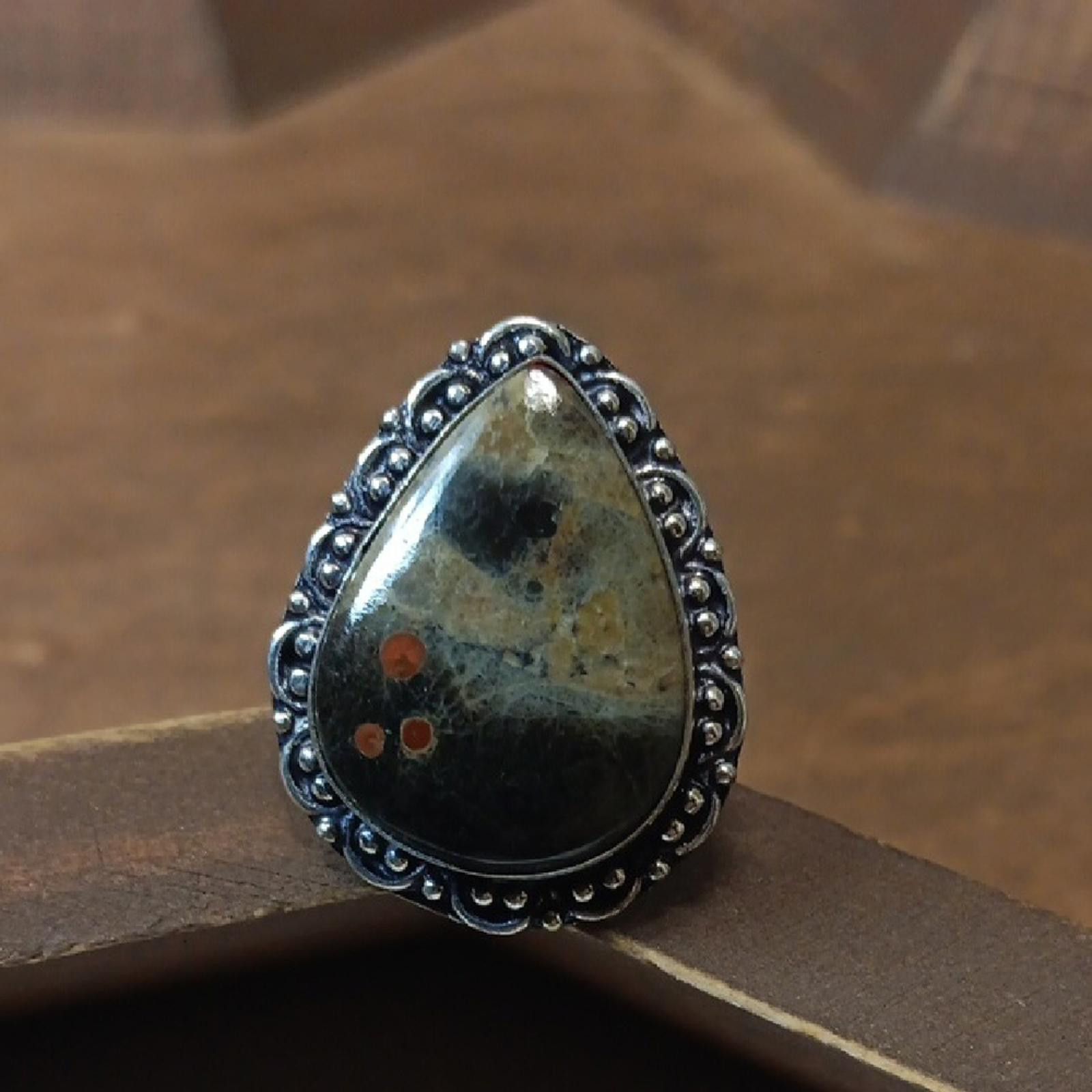 Designer Elegant Teardrop Stone Ring Size ONE SIZE - 1 Thumbnail