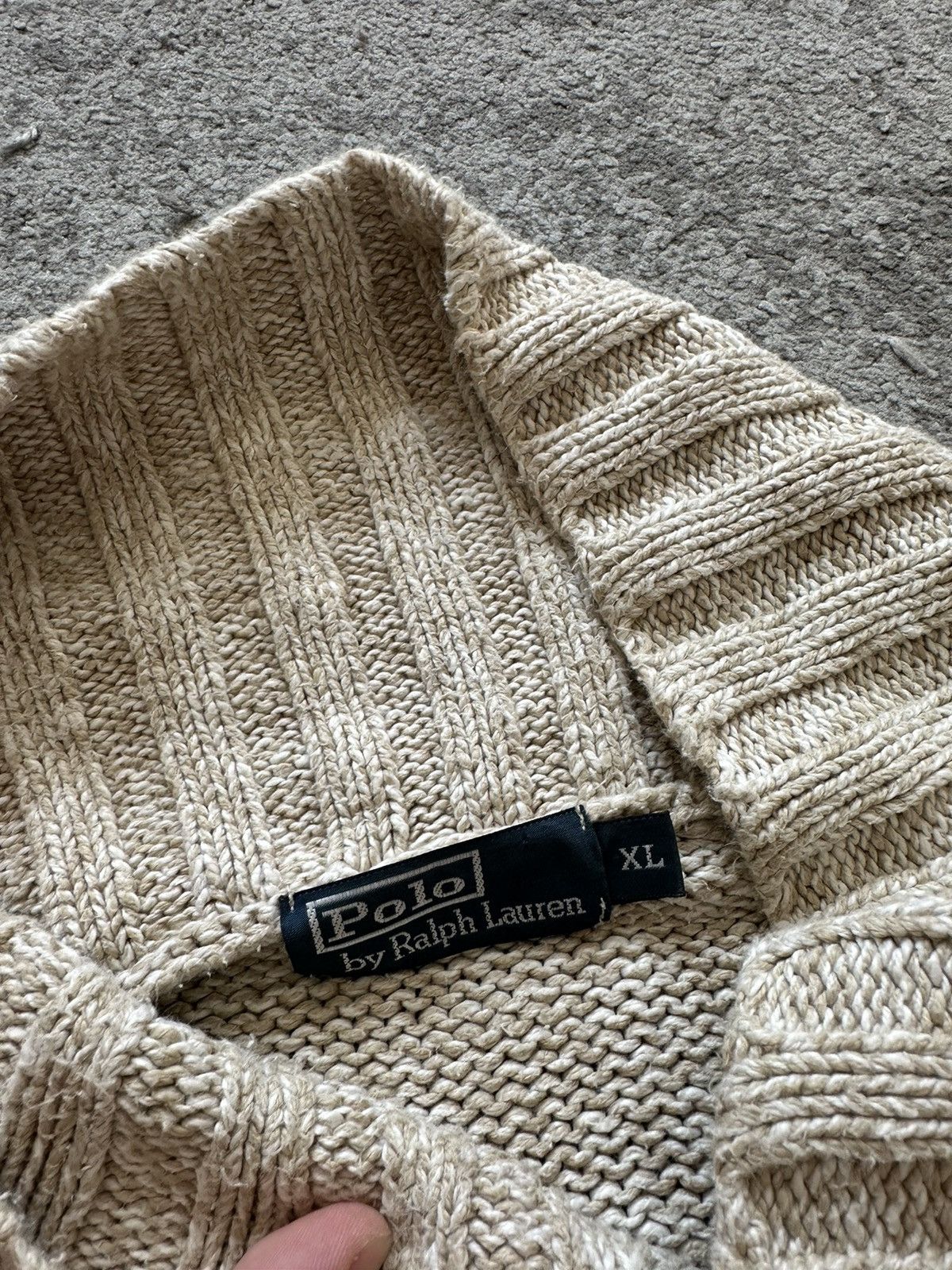 Polo Ralph Lauren Polo Ralph Lauren Vintage Hand Knit Cable Knit Turtleneck Size US XL / EU 56 / 4 - 5 Thumbnail