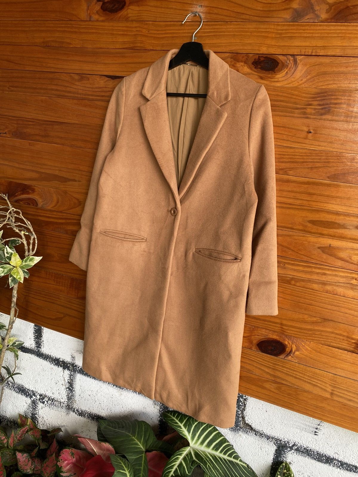 Japanese Brand Mila Owen Camel Wool Blend Tailored Coat | Japanese Fashion Size S / US 4 / IT 40 - 4 Thumbnail