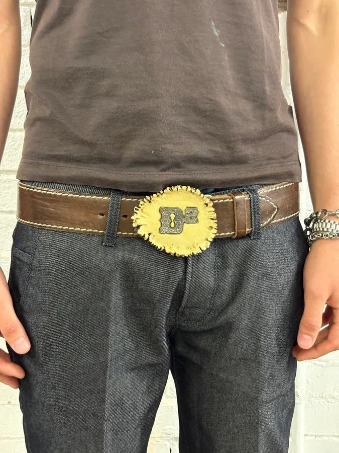 Dsquared2 2000s Dsquared2 Trunk Wood Buckle Brown Leather Belt Size ONE SIZE - 2 Thumbnail