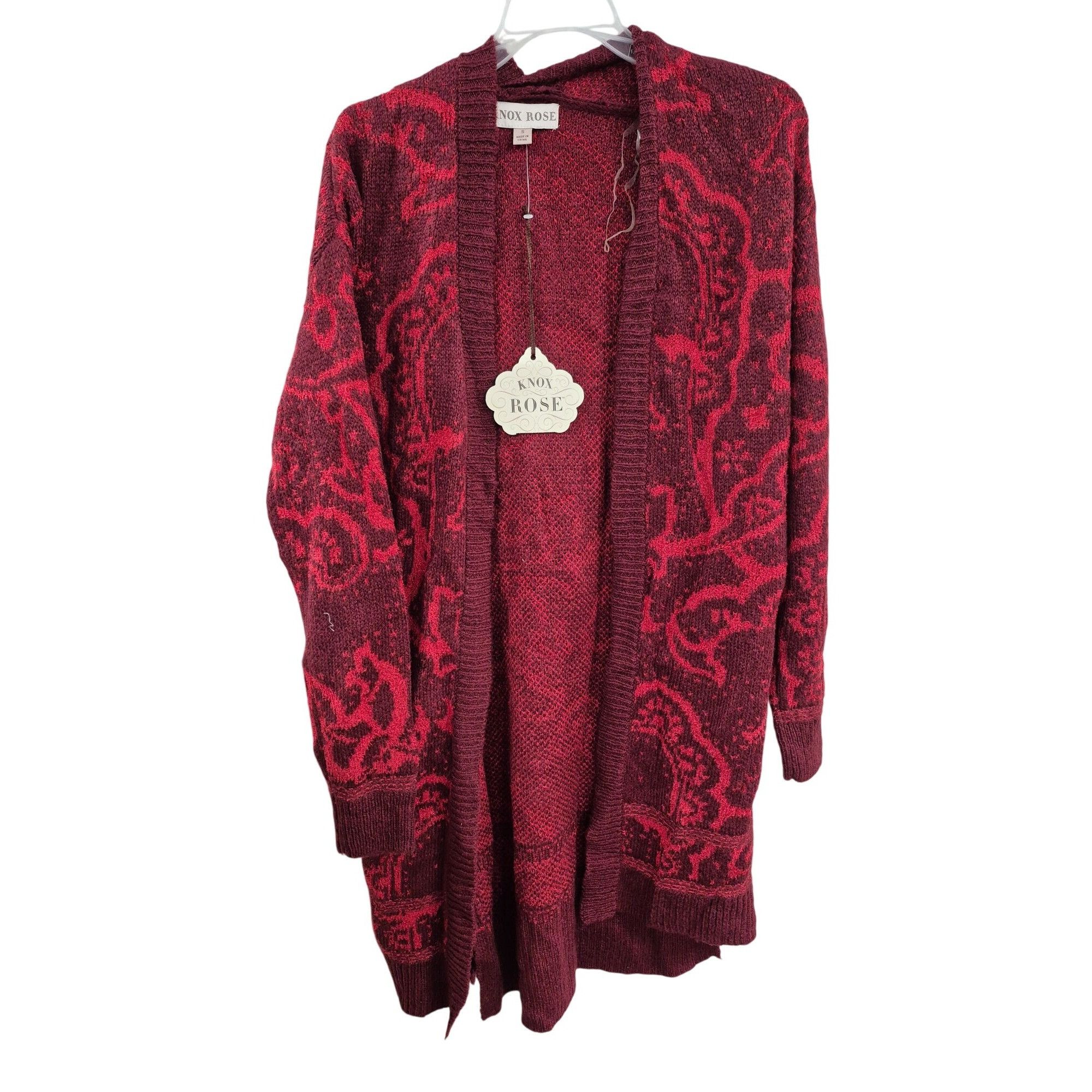 Other Women's Jacquard Long Sleeve Open Cardigan - Knox Rose Red, Size S / US 4 / IT 40 - 1 Thumbnail