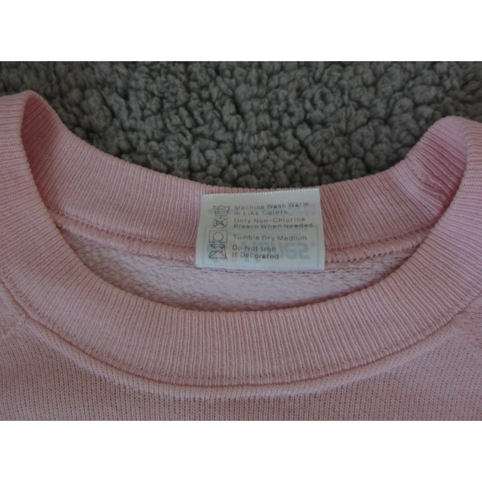 Hanes VINTAGE Hanes Sweatshirt Mens L Pink 90s Crew Neck Pullover Fleece Logo Cotton-Polyester Gym & Training Size L / US 10 / IT 46 - 7 Thumbnail