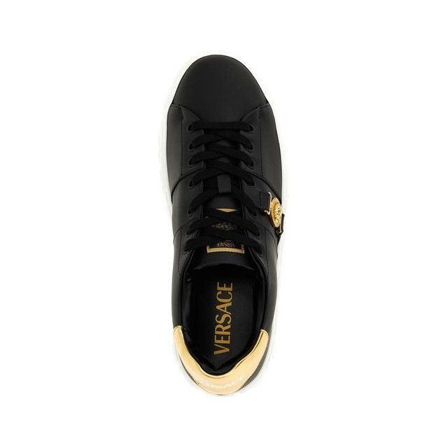 Versace VERSACE Greca Men's Black/Gold Sneakers New & Authentic (Men Size US 8 / EU 41 - 4 Thumbnail