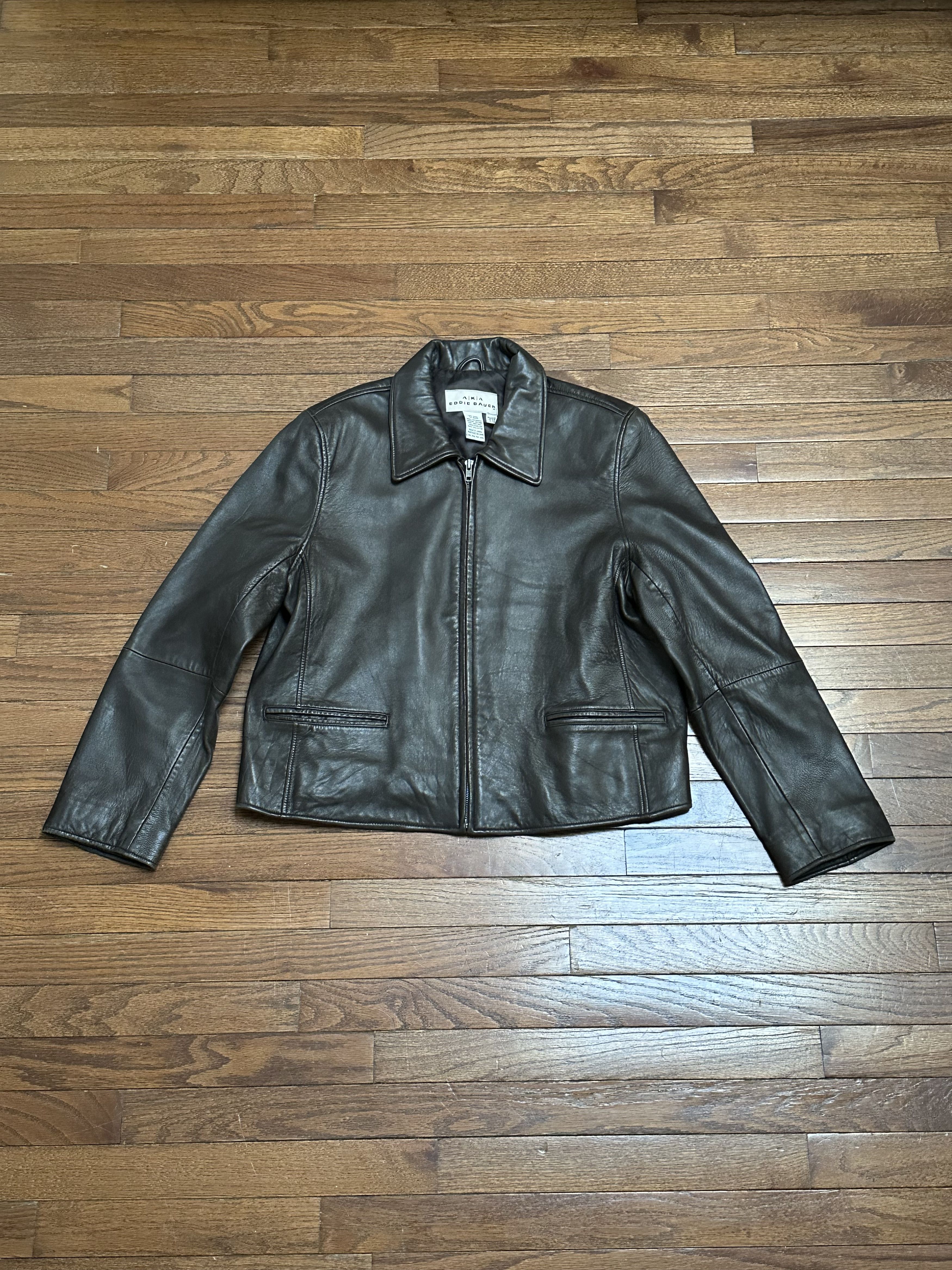 AKA Eddie Bauer Brown Leather Jacket