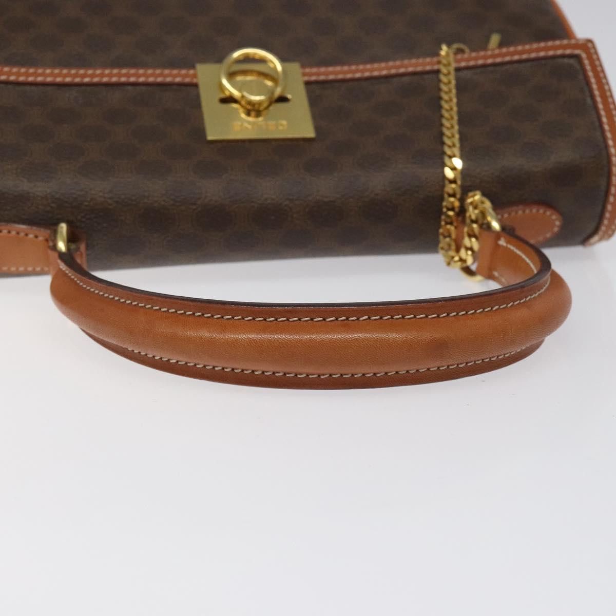 Celine CELINE Macadam Canvas Hand Bag Pvc Brown Gold Size ONE SIZE - 7 Thumbnail