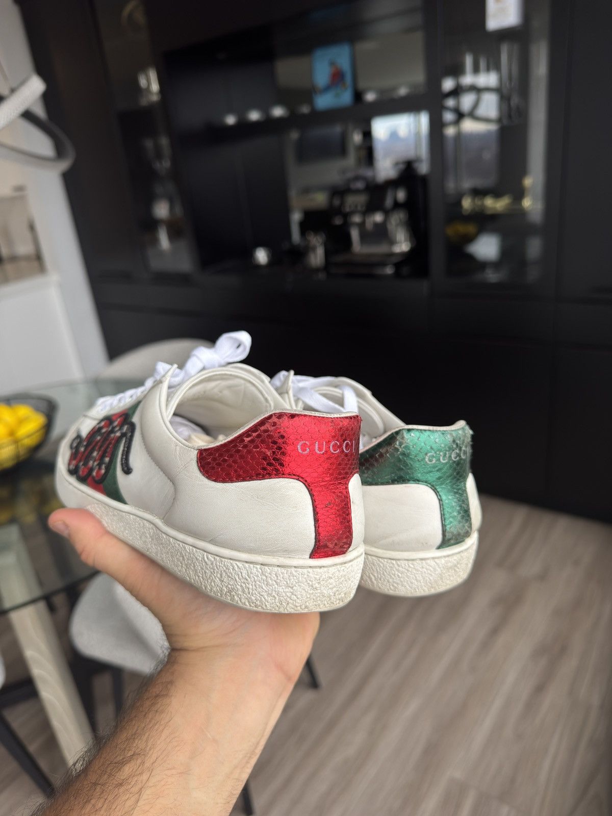 Gucci Ace Snake Sneaker White Size US 7 / EU 40 - 16 Thumbnail