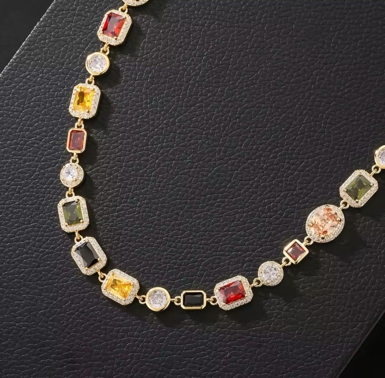 Japanese Brand × Other × Vintage Zirconia Iced Out Gemstone Chain Size ONE SIZE - 3 Thumbnail