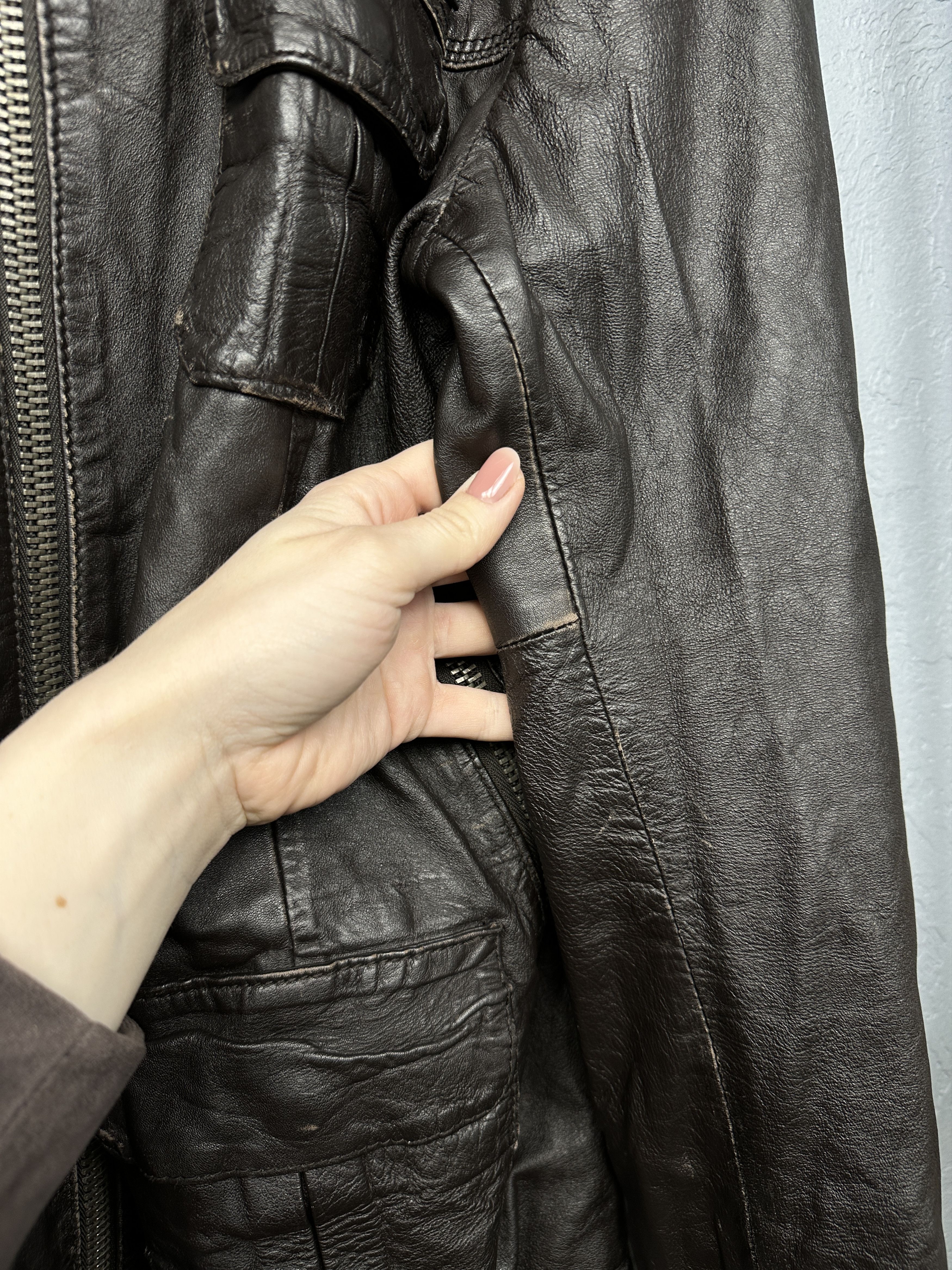 Superdry Superdry Mens Genuine Leather Biker Jacket Size US L / EU 52-54 / 3 - 12 Thumbnail