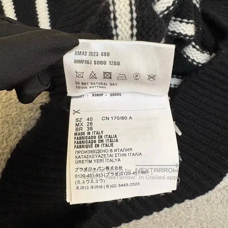 Miu Miu Miu Miu Black Striped Wool Short Sleeve Sweater . Size M / US 6-8 / IT 42-44 - 9 Thumbnail