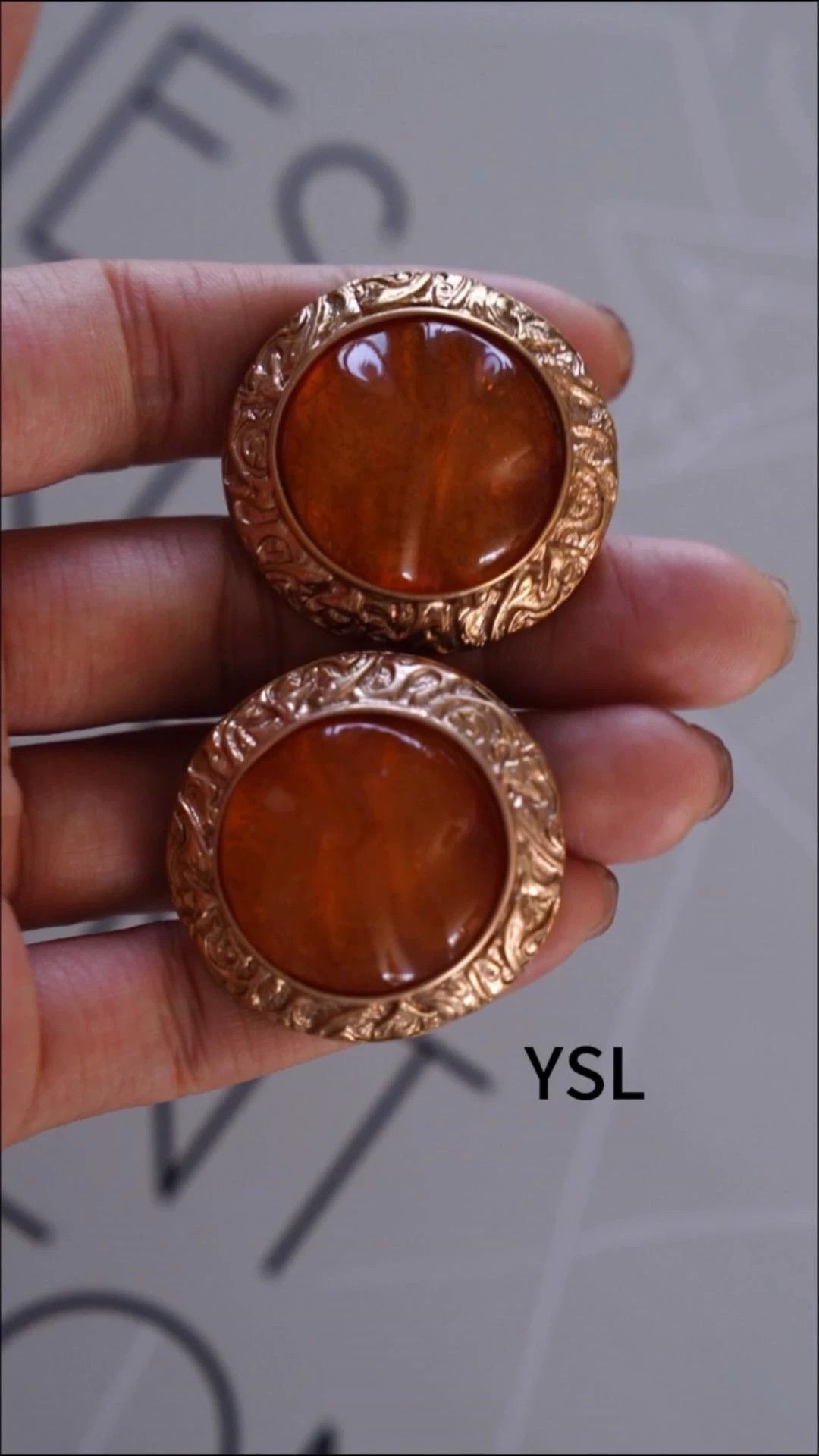 Yves Saint Laurent YSL Vtg Orange Jelly Glass Lava Clip-on Earrings Size ONE SIZE - 1 Thumbnail