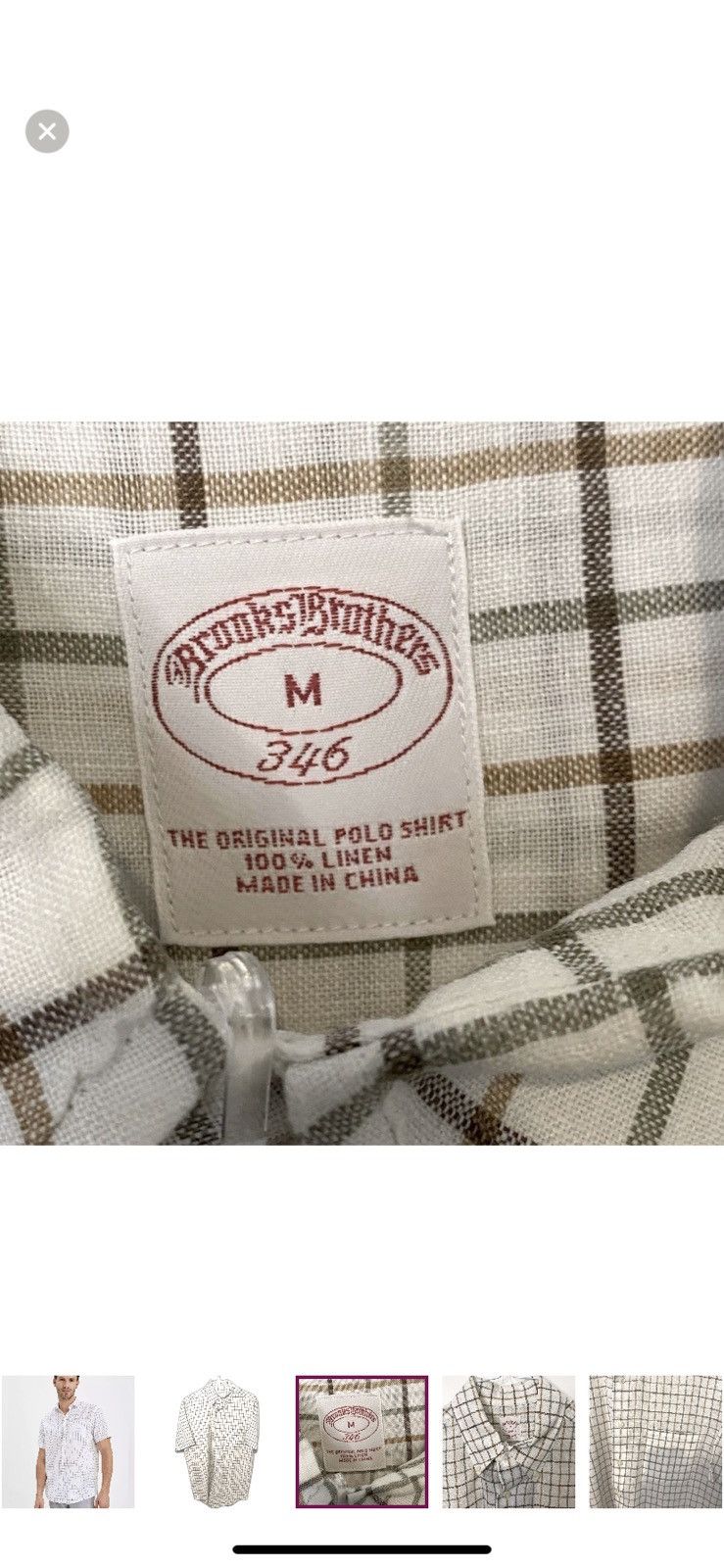 Brooks Brothers BROOKS BROTHERS Irish Linen Original Polo Short Sleeve Plaid Size US M / EU 48-50 / 2 - 4 Thumbnail