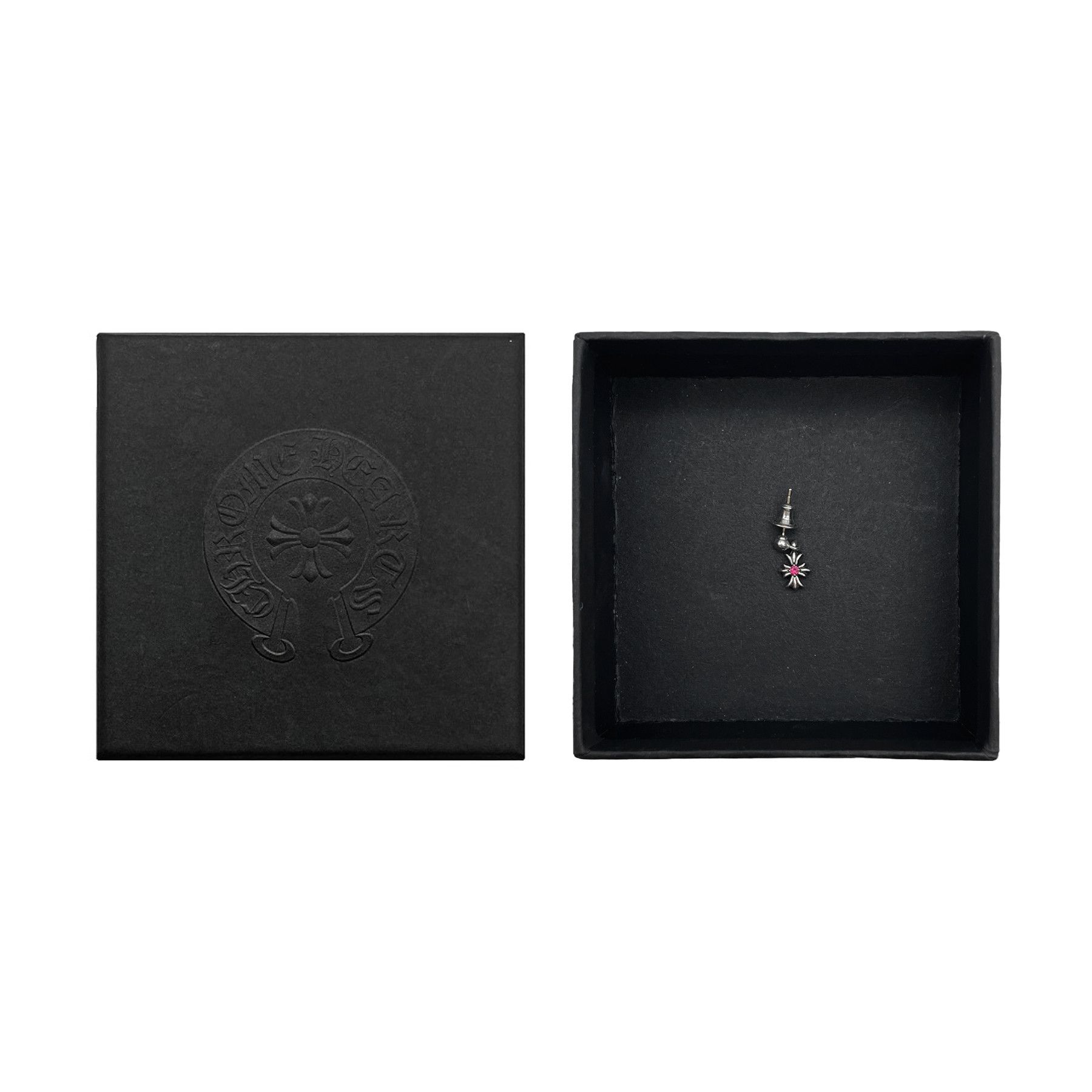 Chrome Hearts Chrome Hearts Silver Pink Saph Tiny E Plus Earring Drop Size ONE SIZE - 4 Thumbnail