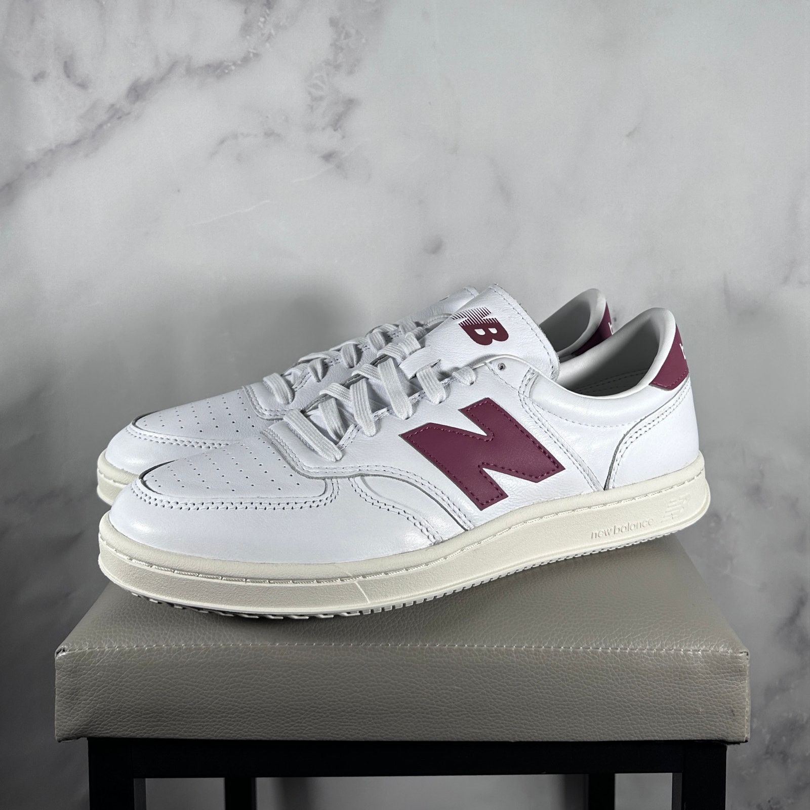New Balance T500 Court White/Red Size US 11.5 / EU 44-45 - 1 Thumbnail