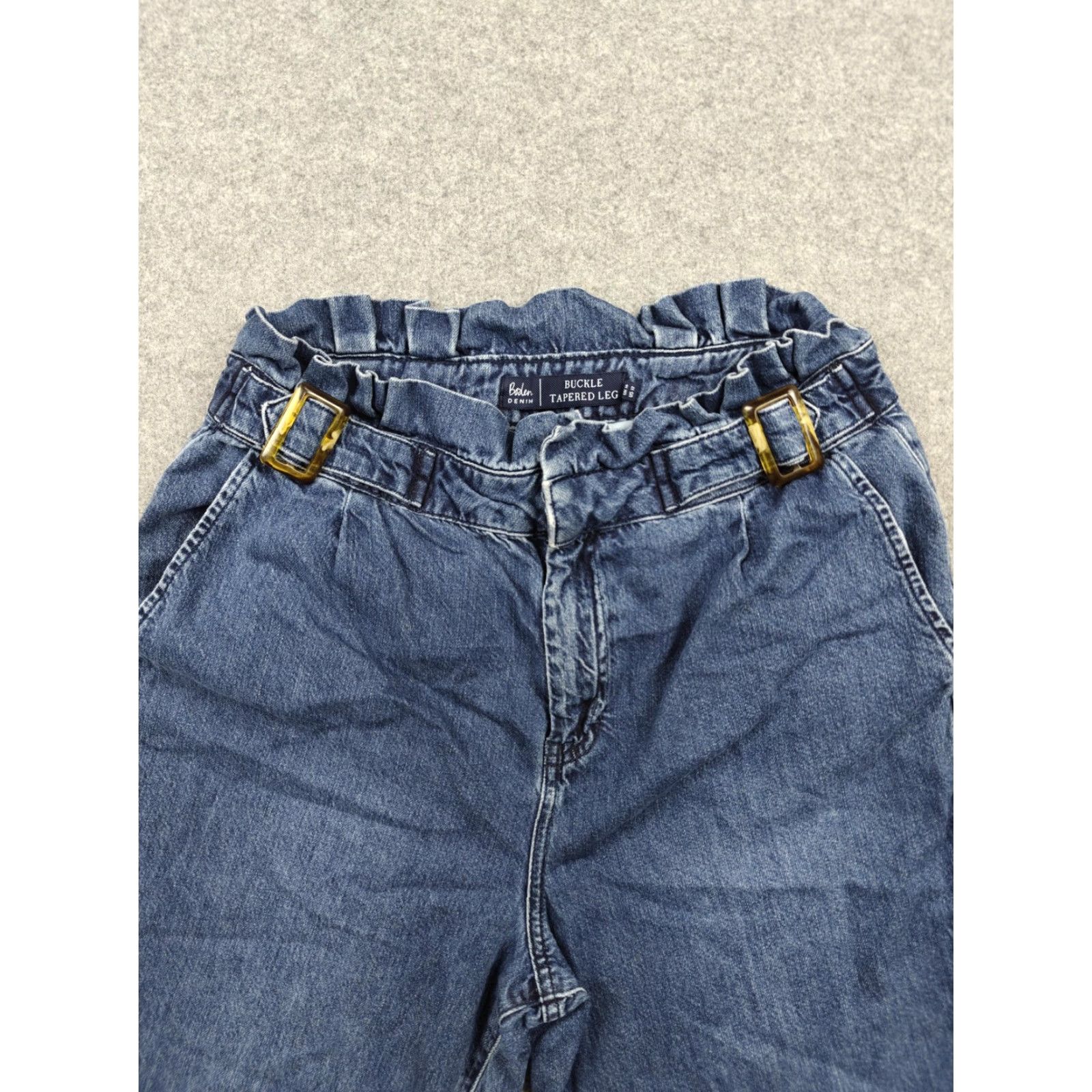 Boden Boden Buckle Tapered Leg Jeans Womens 12 Blue High Rise Adjustable Waist Denim Jeans WOMENS 12 Blue High Rise Adjustable Waist Denim Size 34" / US 12 / IT 48 - 2 Thumbnail