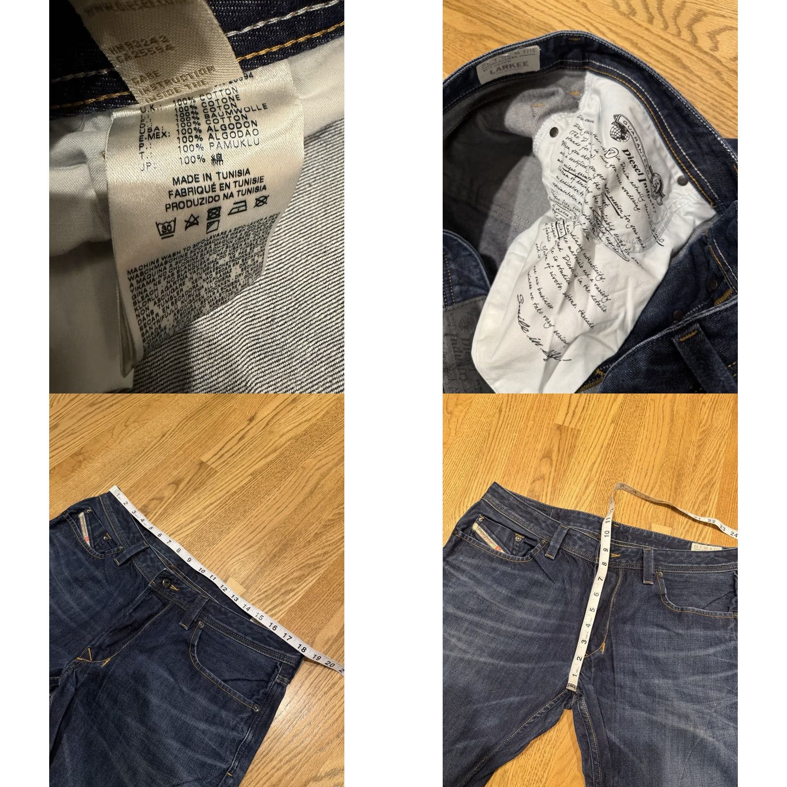 Diesel Diesel Larkee Jeans Mens Size 36x31 Button Fly Denim Blue Straight Regular 36 31 Size US 36 / EU 52 - 8 Thumbnail