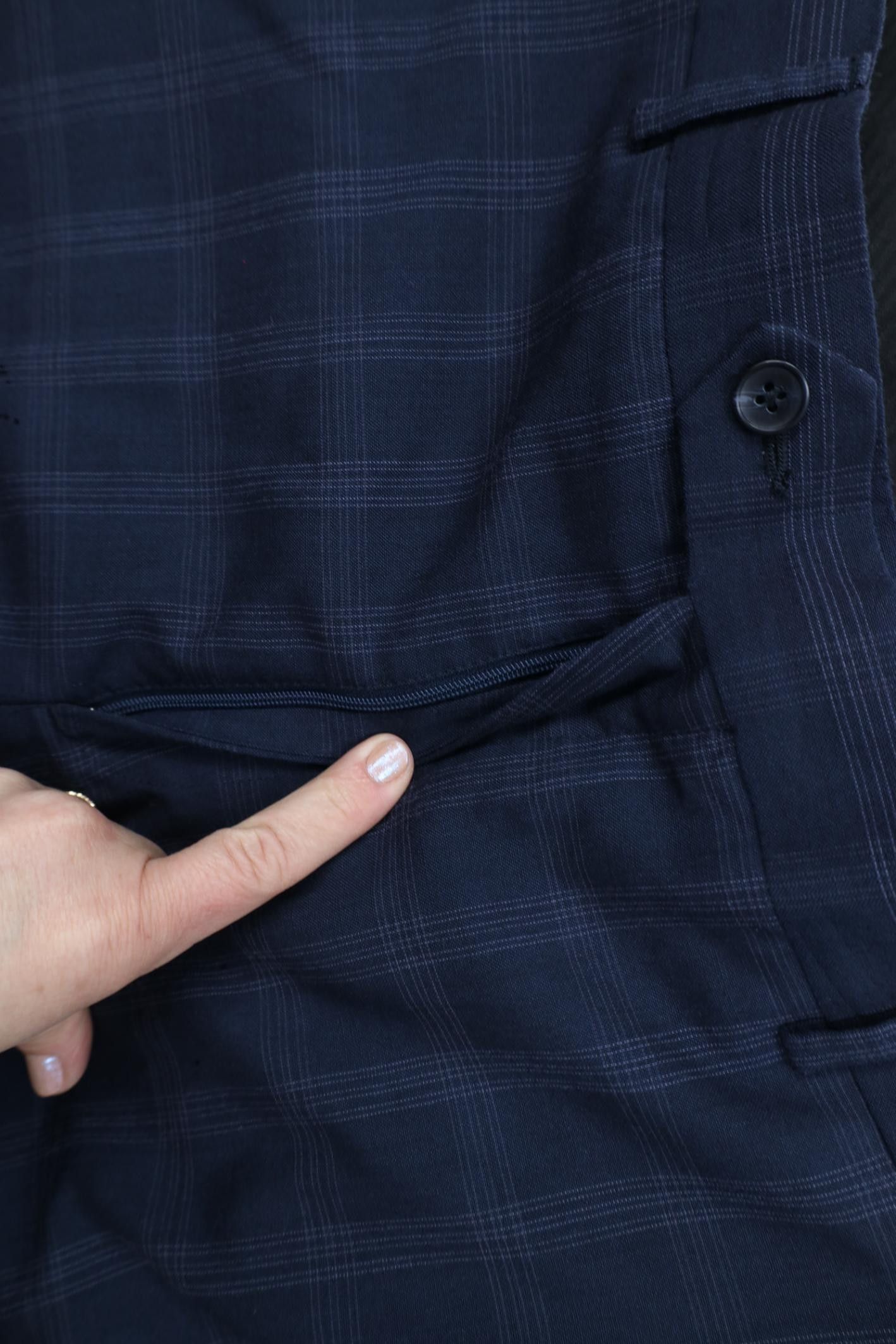 Vintage Vintage Streetwear Wool Knit Wide Leg Chino Pants Blue Plaid Size US 34 / EU 50 - 8 Thumbnail