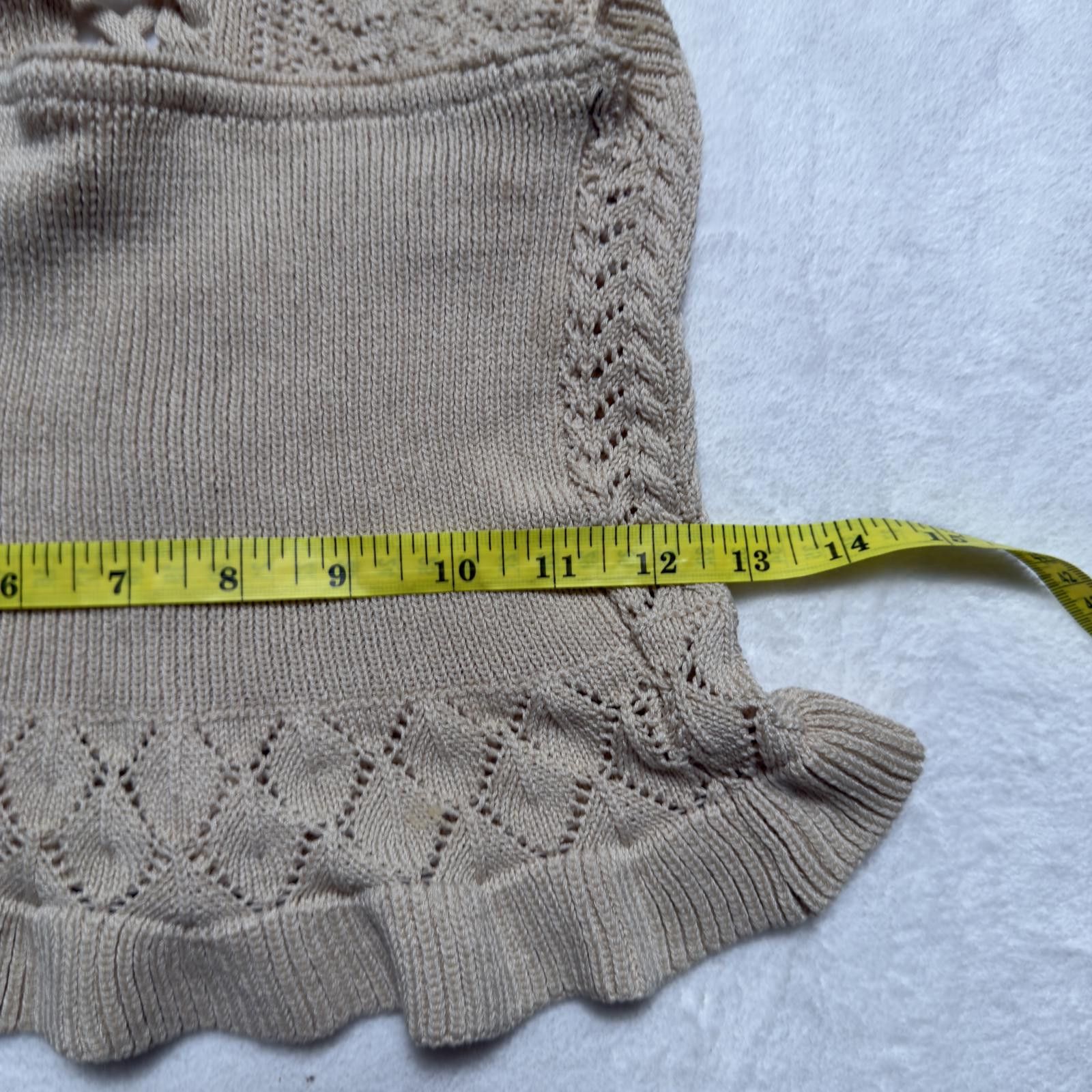 Forever 21 Cream Pointelle Knit Lace Up Corset Top Fairycore Coquette Size M / US 6-8 / IT 42-44 - 5 Thumbnail