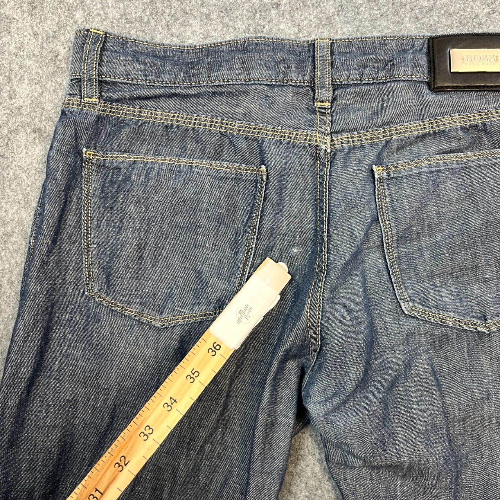 Hugo Boss HUGO BOSS Jeans Mens Regular Straight Denim 32 28 Blue 5-Pocket Design Comfort Easy Care Summer Light Weight Linen Cotton Vintage: No Mens Size US 32 / EU 48 - 7 Thumbnail