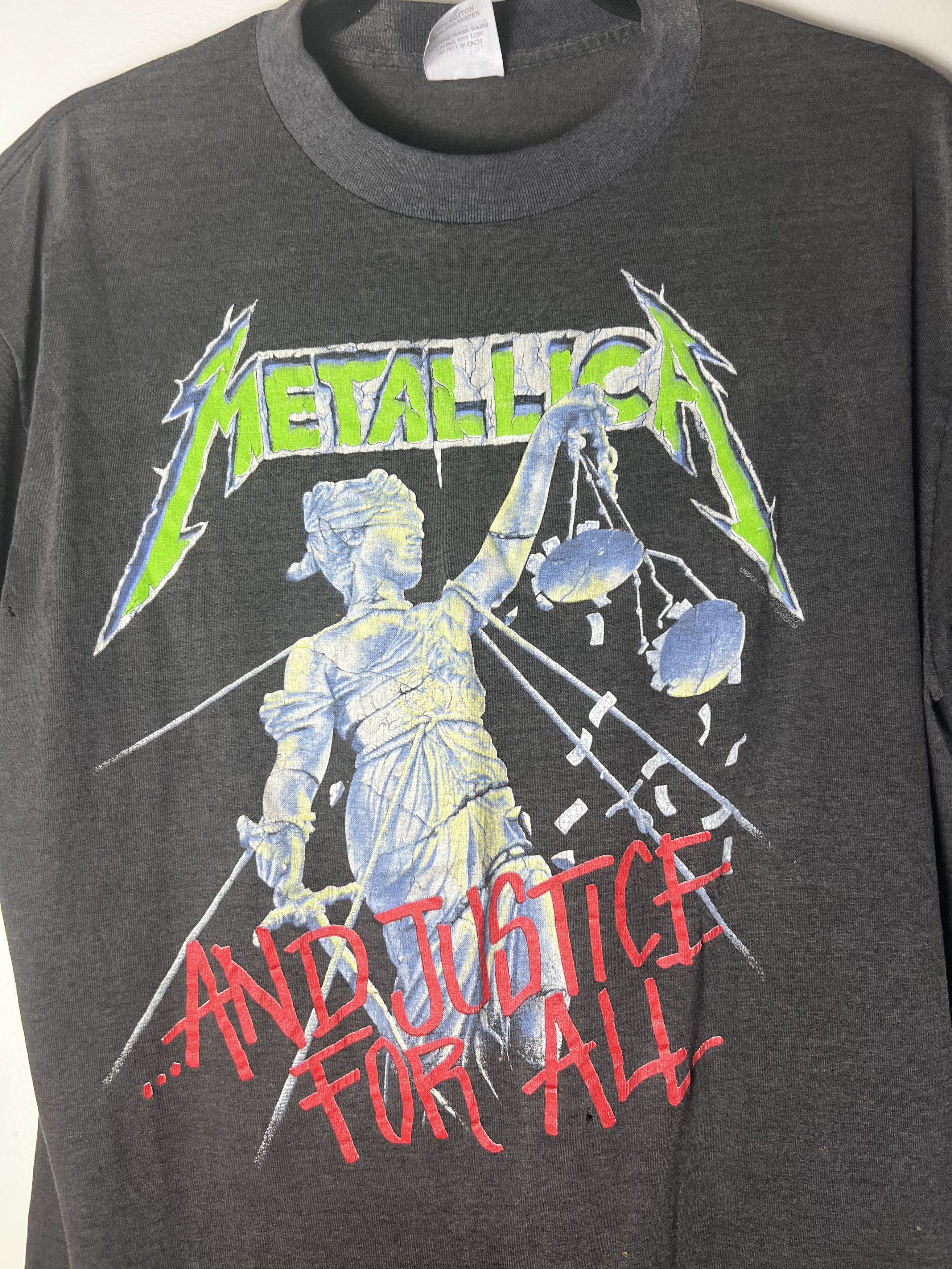 Vintage Vintage 1980's Metallica "...And Justice for All" Tour Tee Size US XL / EU 56 / 4 - 2 Thumbnail