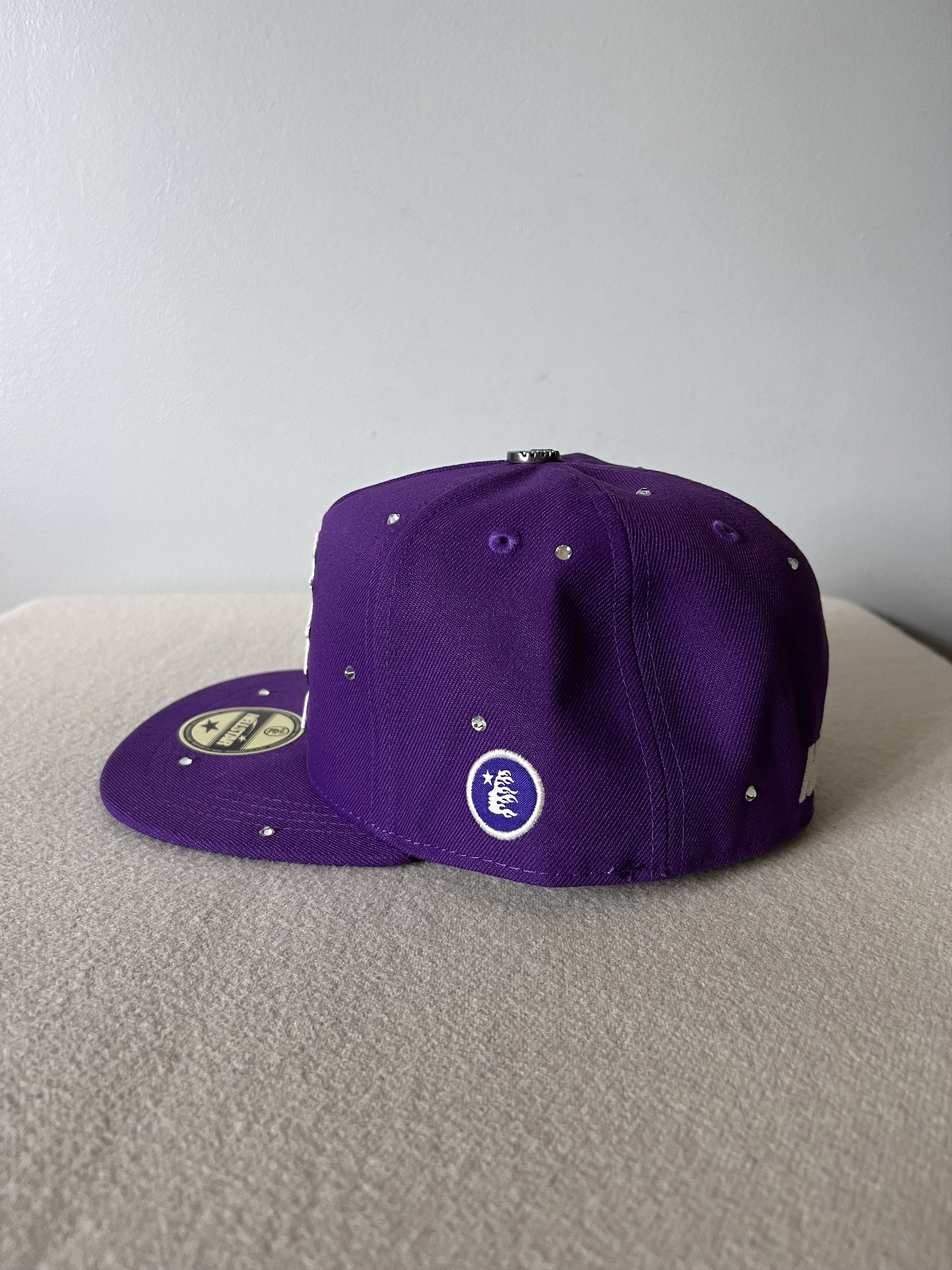 HELLSTAR 7 3/8 Hellstar OG Logo Fitted Hat in Purple Rhinestone Size ONE SIZE - 2 Thumbnail