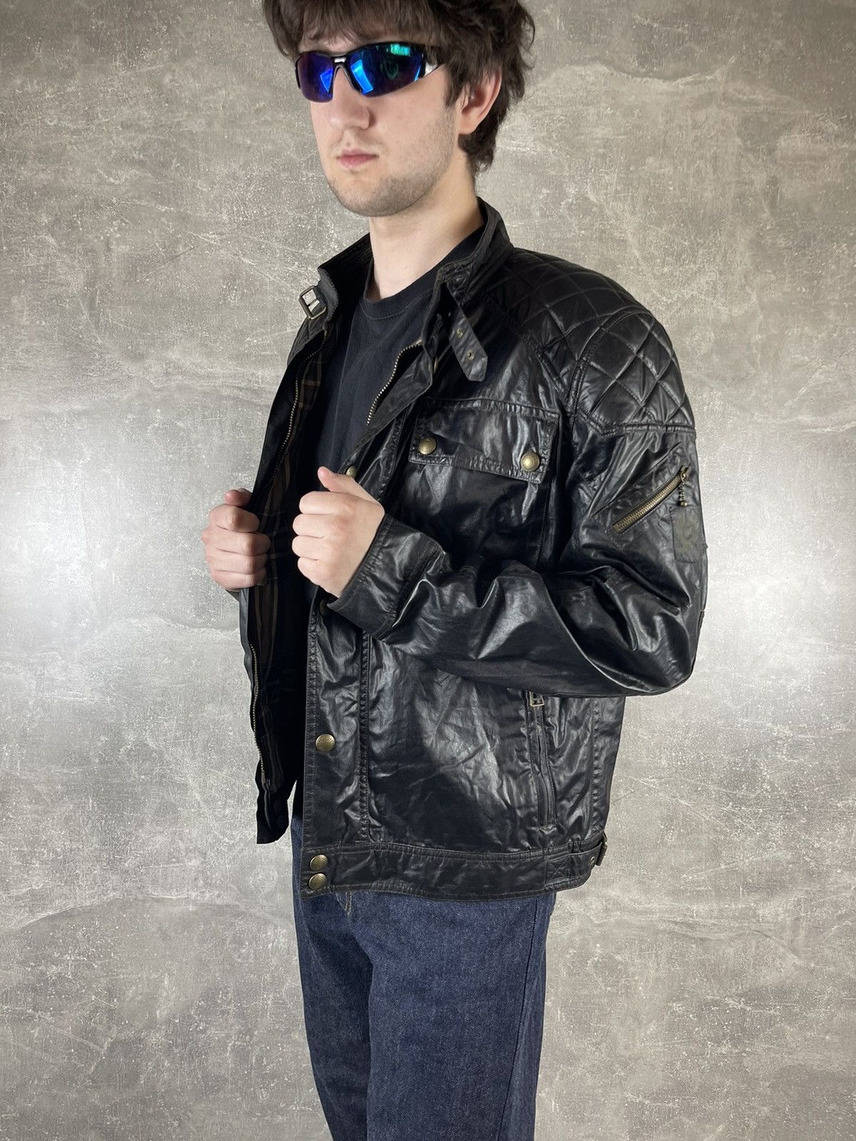 Belstaff Belstaff Waxed Cotton Quilted Biker Motorcycle Jacket Black Size US L / EU 52-54 / 3 - 4 Thumbnail