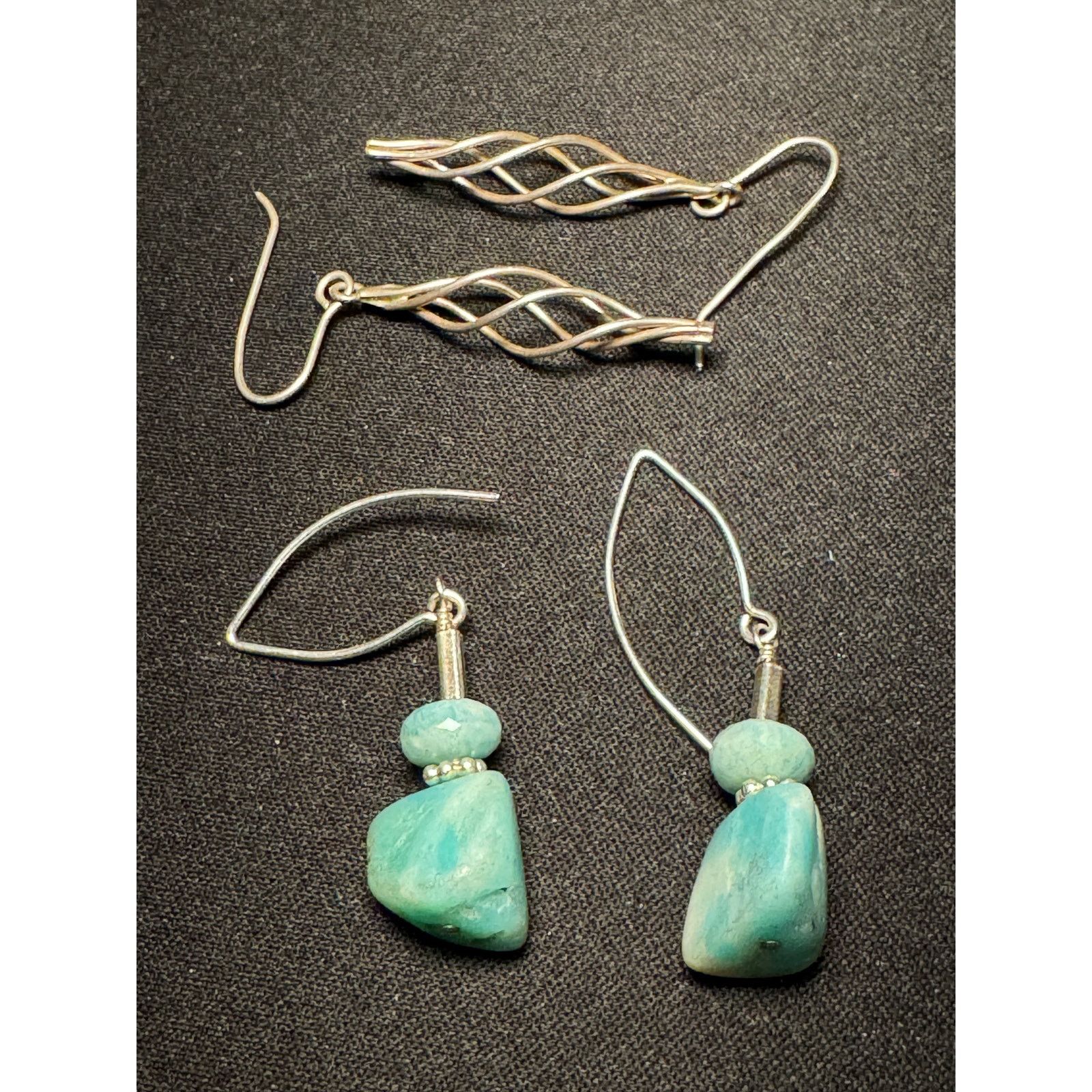 Other 2 Pair of 925 Tested Dangle Earrings Artisan Made Size ONE SIZE - 4 Thumbnail