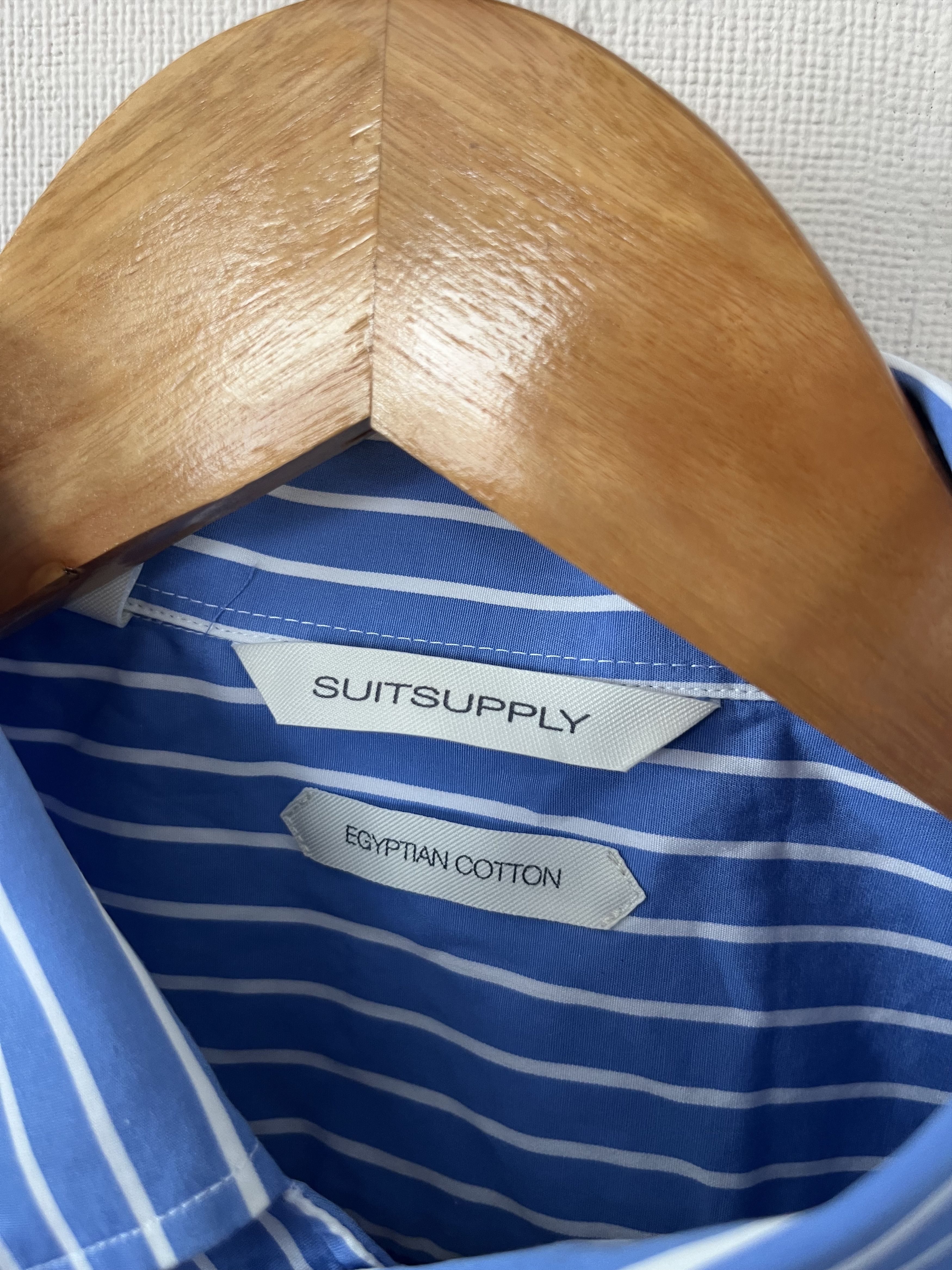 Suitsupply Suitsupply Blue Striped Egyptian Cotton Tuxedo Shirt Size US M / EU 48-50 / 2 - 5 Thumbnail