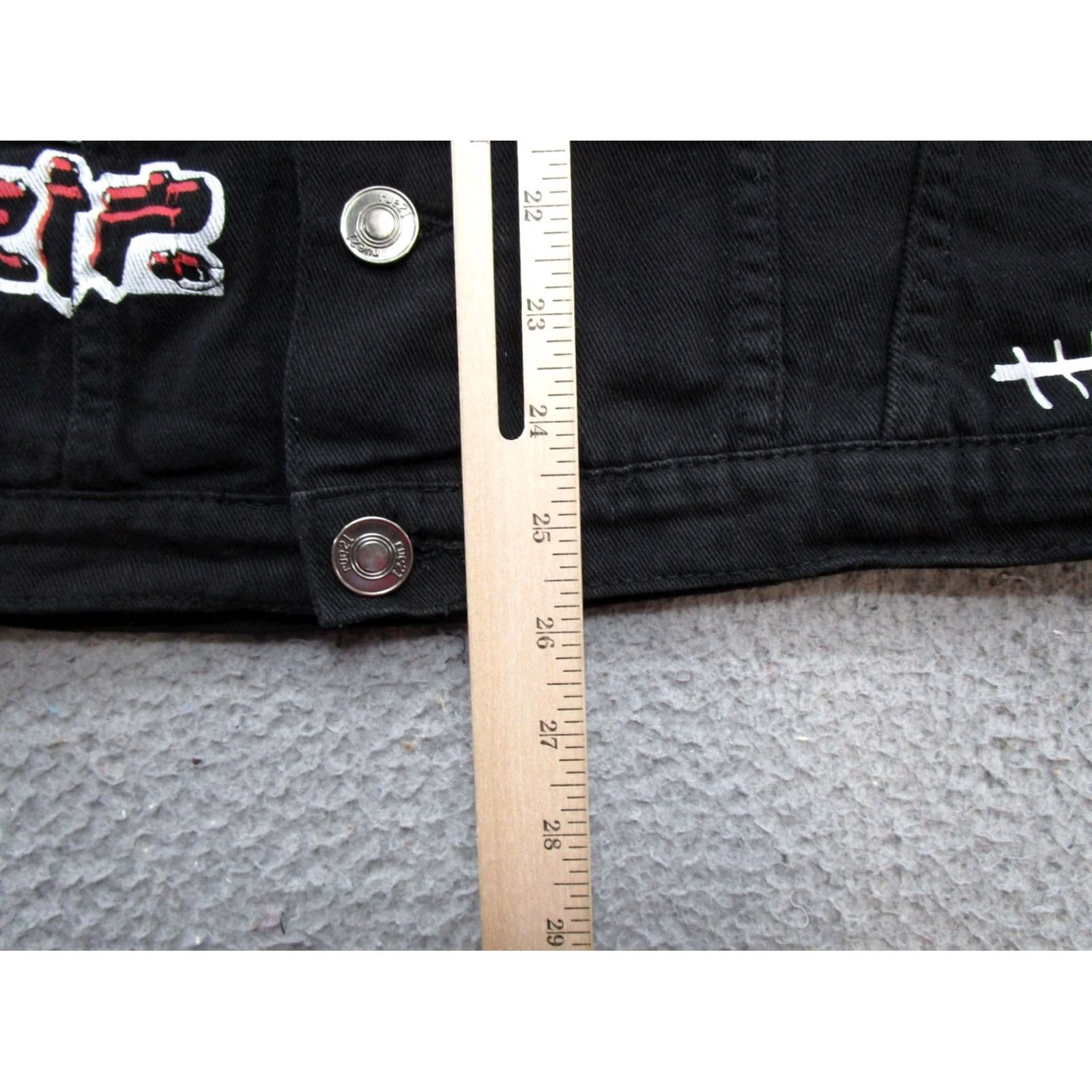 Vintage Rue21 Japan Tokyo Grafitti Wave Koi Fish Button U Black Denim Jacket S Women Jacket Denim Black Size S Limited 90s Theme Fish Vintage Womens Size S / US 4 / IT 40 - 7 Thumbnail