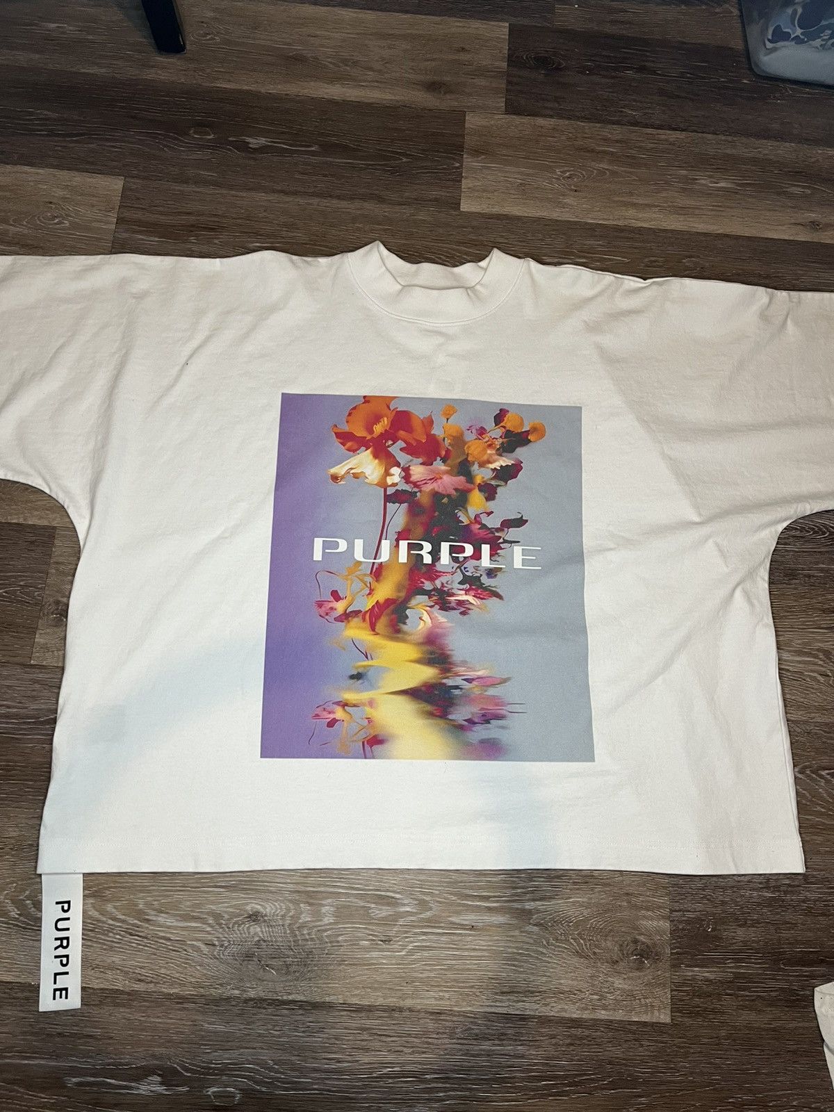 Purple Oversized Purple Brand Distorted Floral Tee Shirt NWT Size US S / EU 44-46 / 1 - 2 Thumbnail