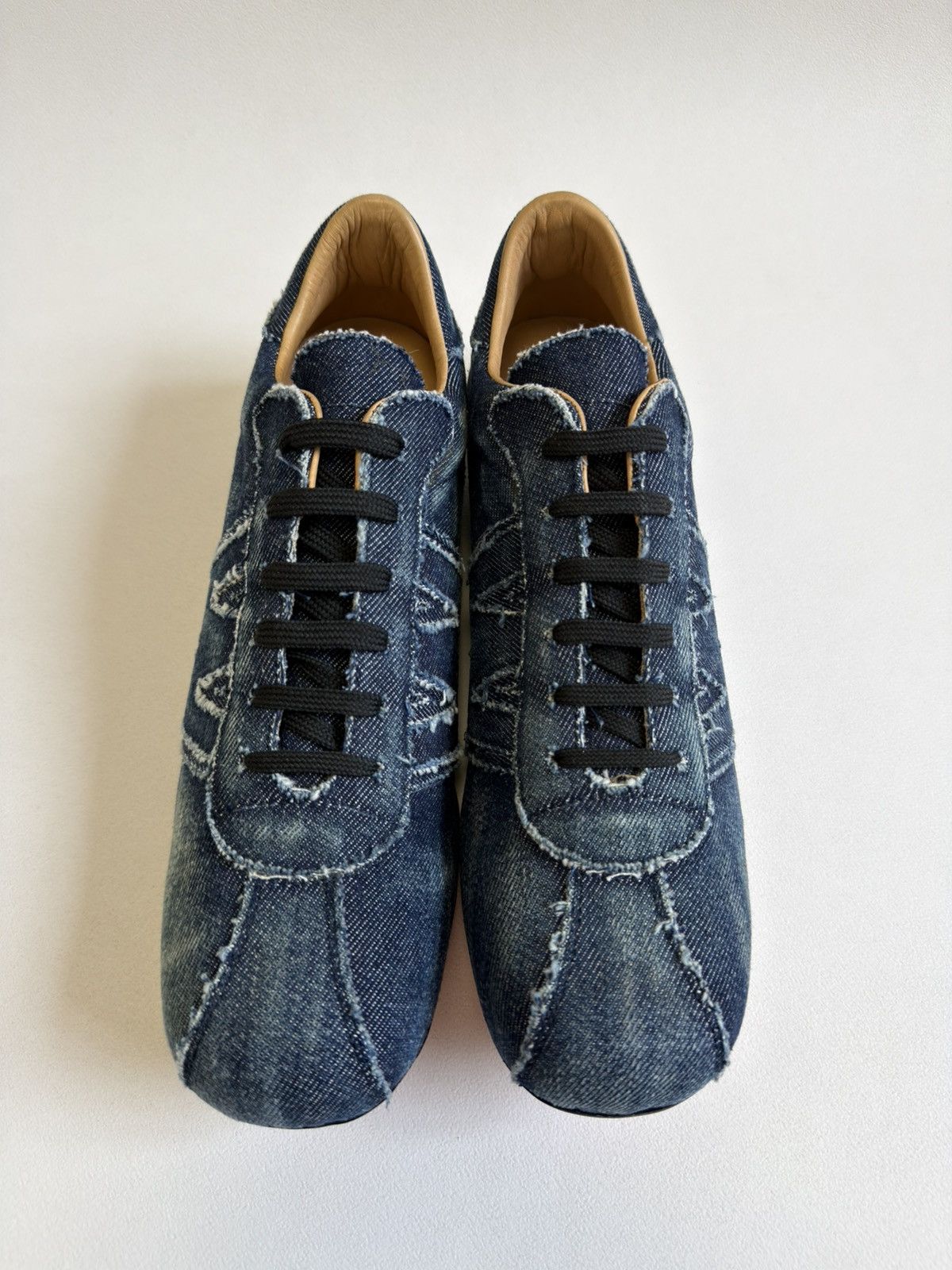 Walter Van Beirendonck 1990s Washed Blue Denim ‘W’ Sneakers Size US 10 / EU 43 - 7 Thumbnail