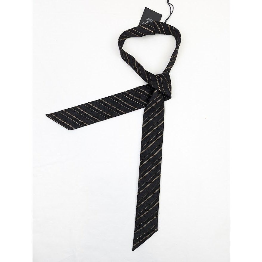 Saint Laurent Paris o1rshd1 Q:2 / Size: OS / Scarf Noeud Lavallie in Black/Gold Size ONE SIZE - 10 Thumbnail