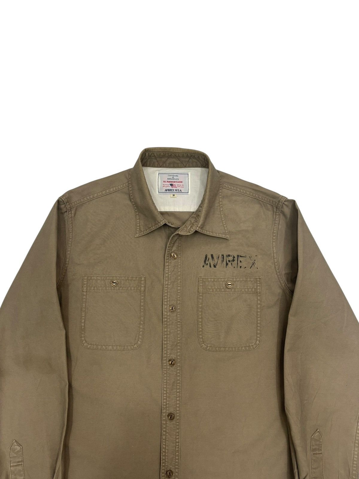 Aero Leathers AVIREX NO WAR🔥LOVE PEACE MILITARY BUTTON SHIRT Size US M / EU 48-50 / 2 - 4 Thumbnail