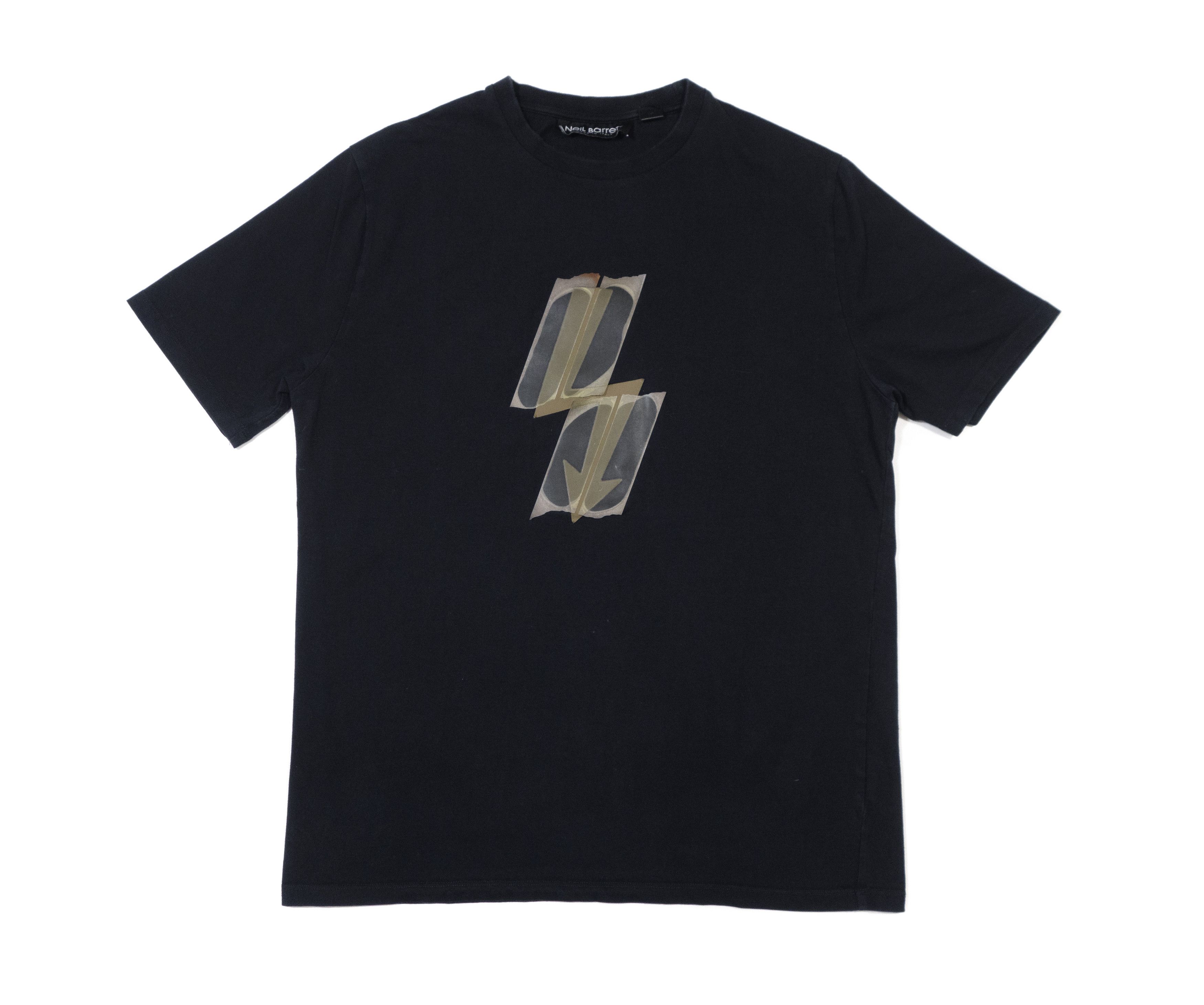 Neil Barrett Lightning Tape Logo Oversize Fit T-shirt Size US M / EU 48-50 / 2 - 1 Thumbnail