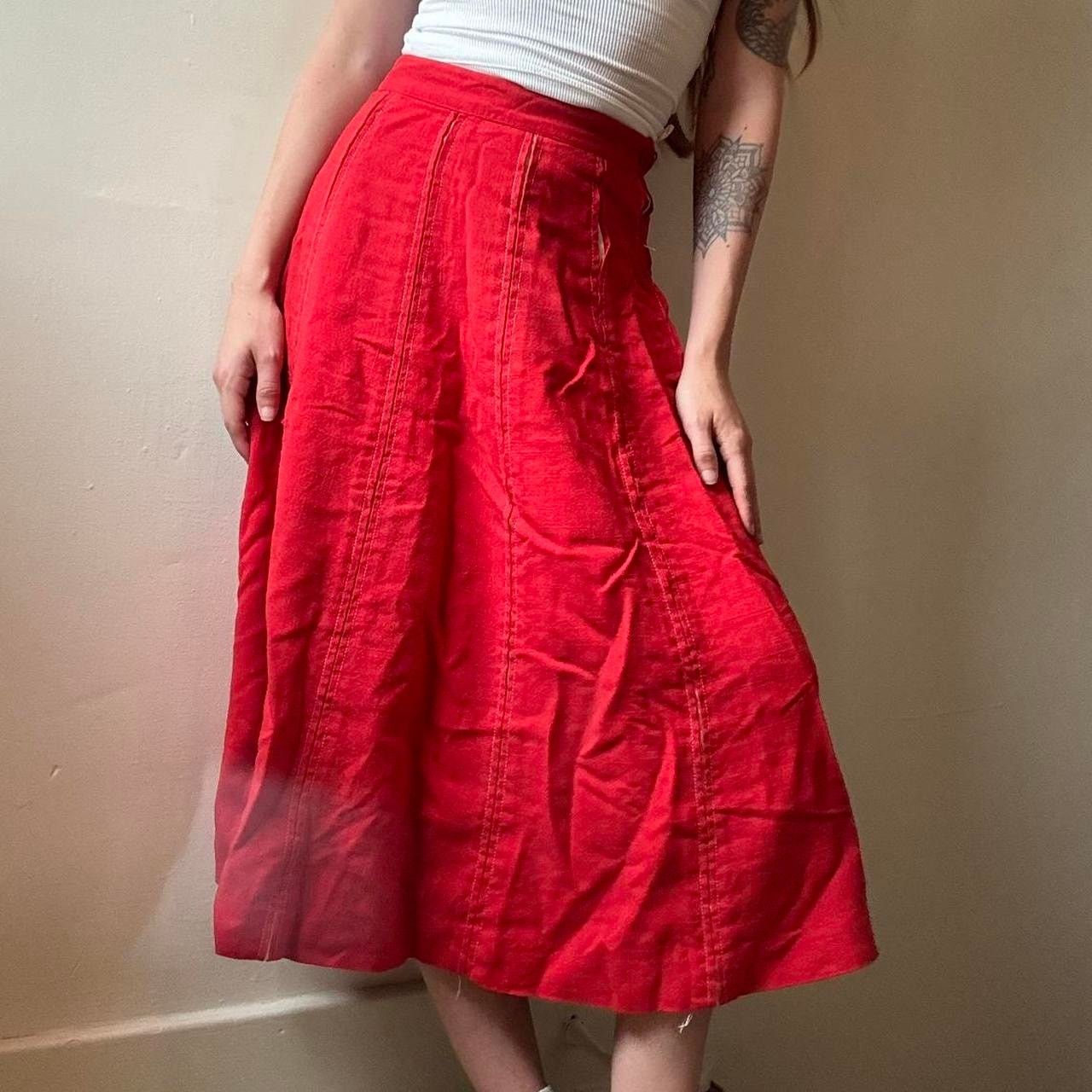 Other Vintage By Petti Red with white details gorgeous skirt 24" Size 24" / US 00 / IT 34 - 1 Thumbnail