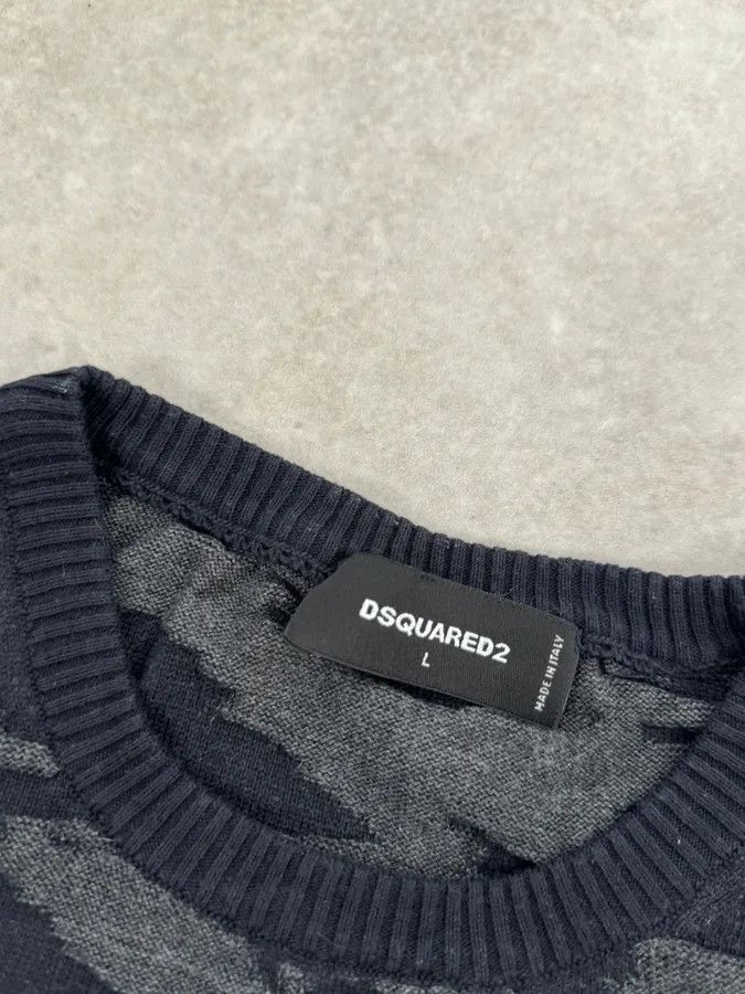 Dsquared2 SS2015 Dsquared2 Camo Irregular Black & Grey Sweater Size US S / EU 44-46 / 1 - 8 Thumbnail
